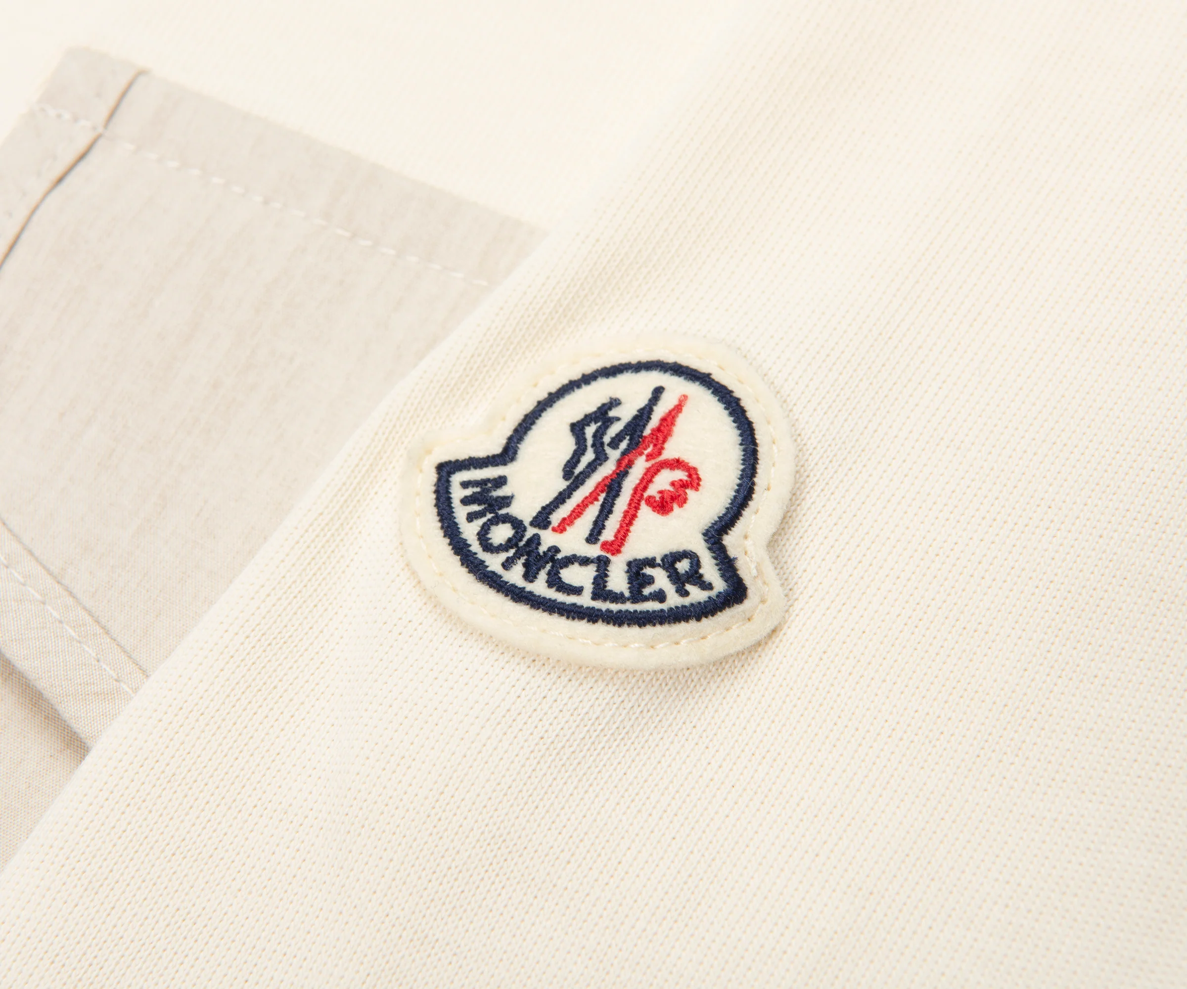 Moncler Cream Linen Pocket T-Shirt - Image 4