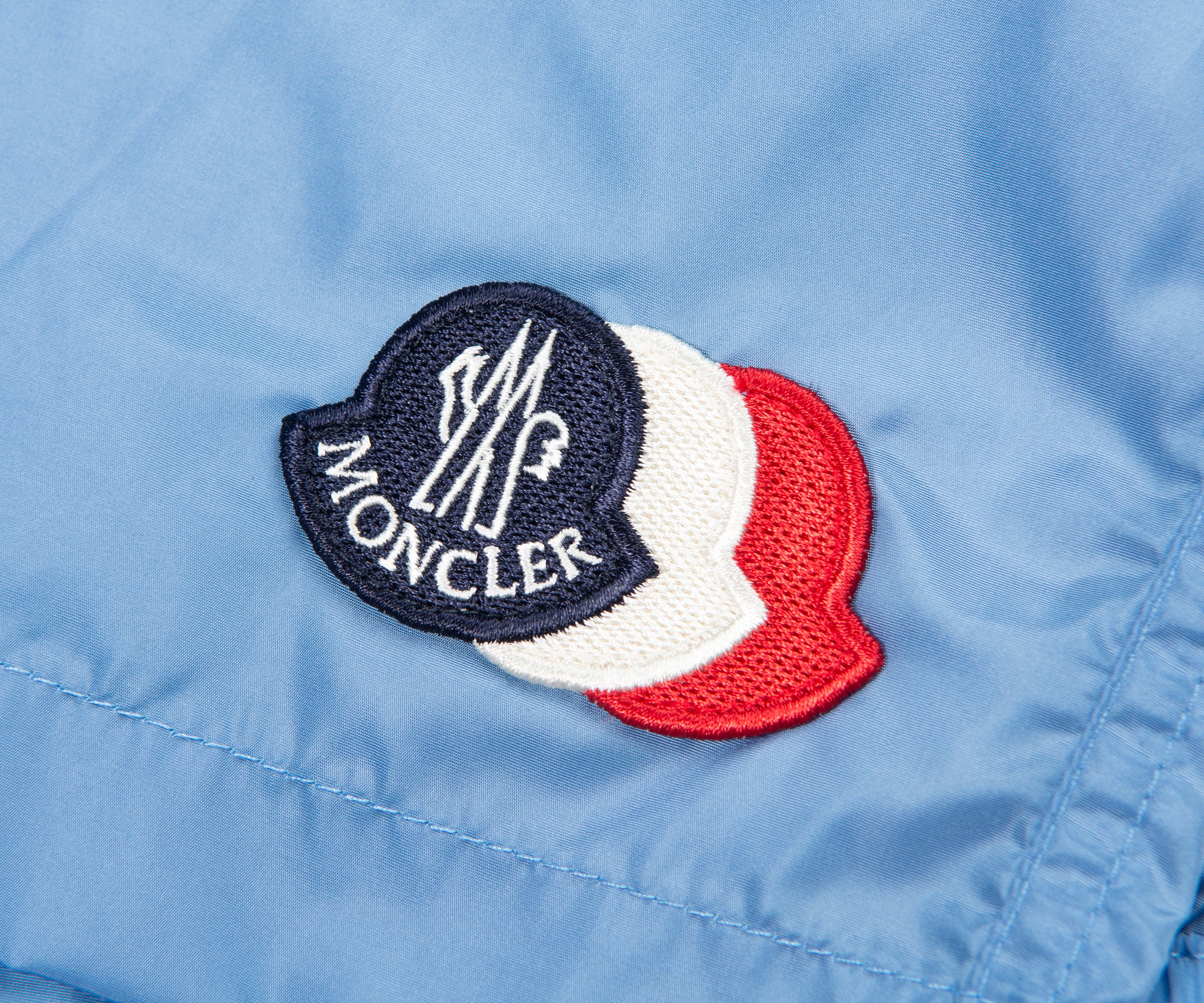 Moncler Electric Blue Triple Badge Swim Shorts - Image 3