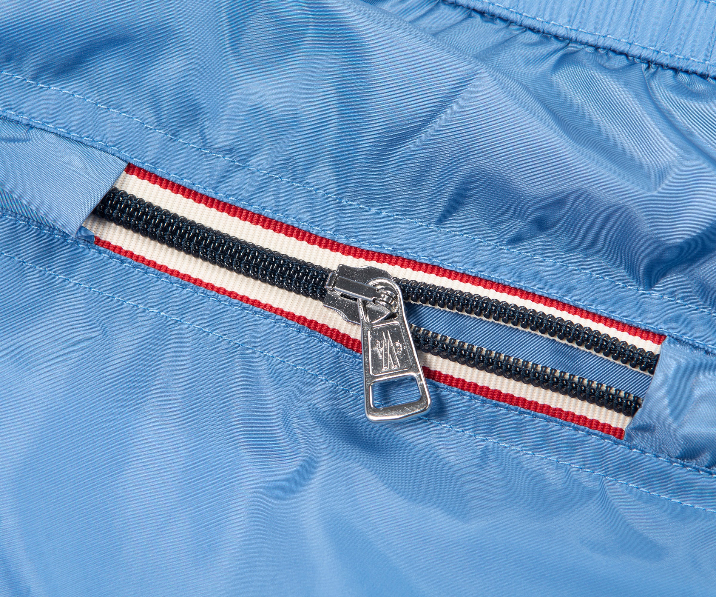 Moncler Electric Blue Triple Badge Swim Shorts - Image 4
