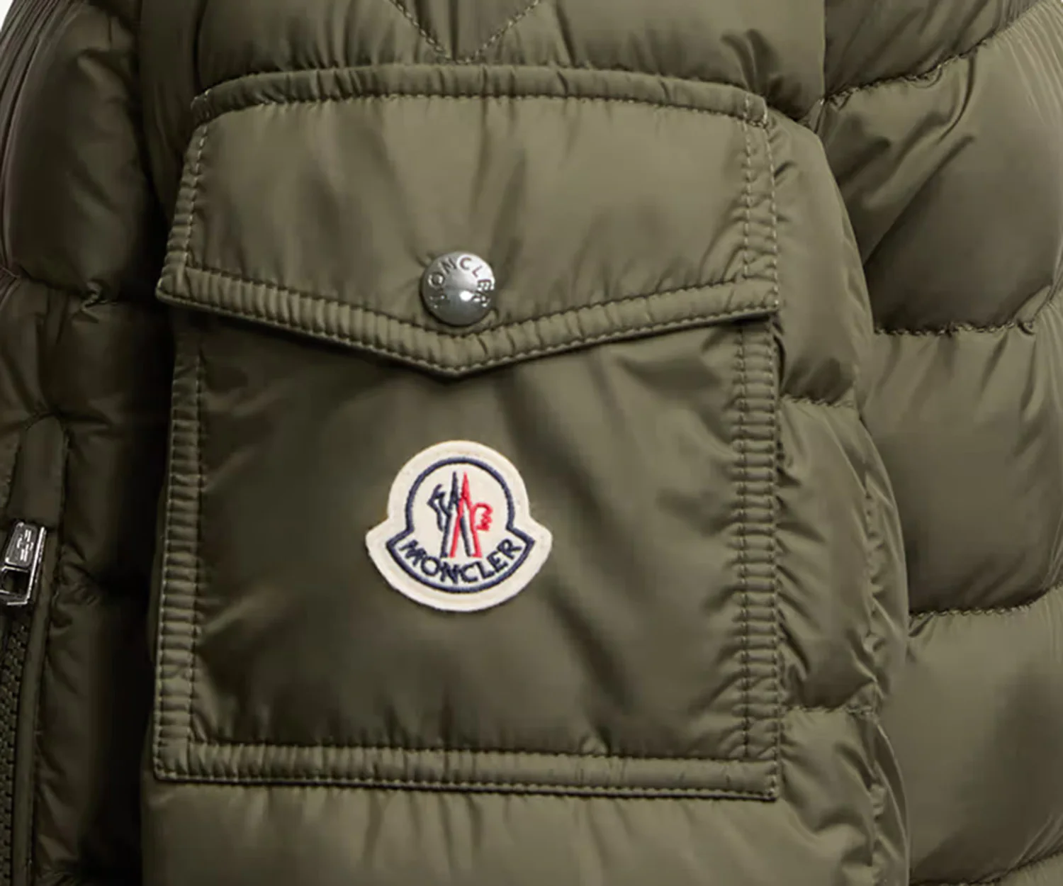 Moncler Galion Green Hooded Short Down Jacket - Image 4