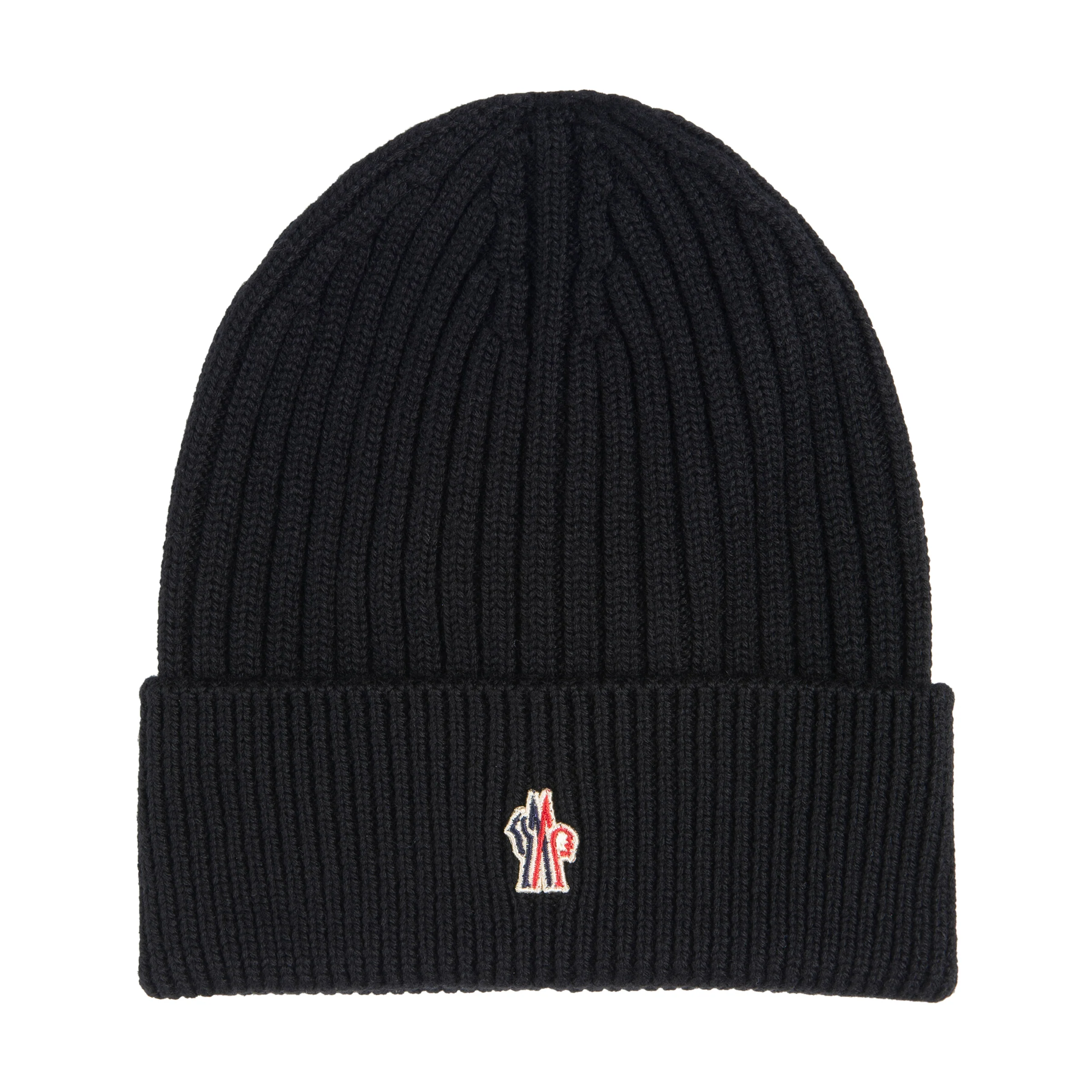 Moncler Grenoble Black Small Logo Beanie