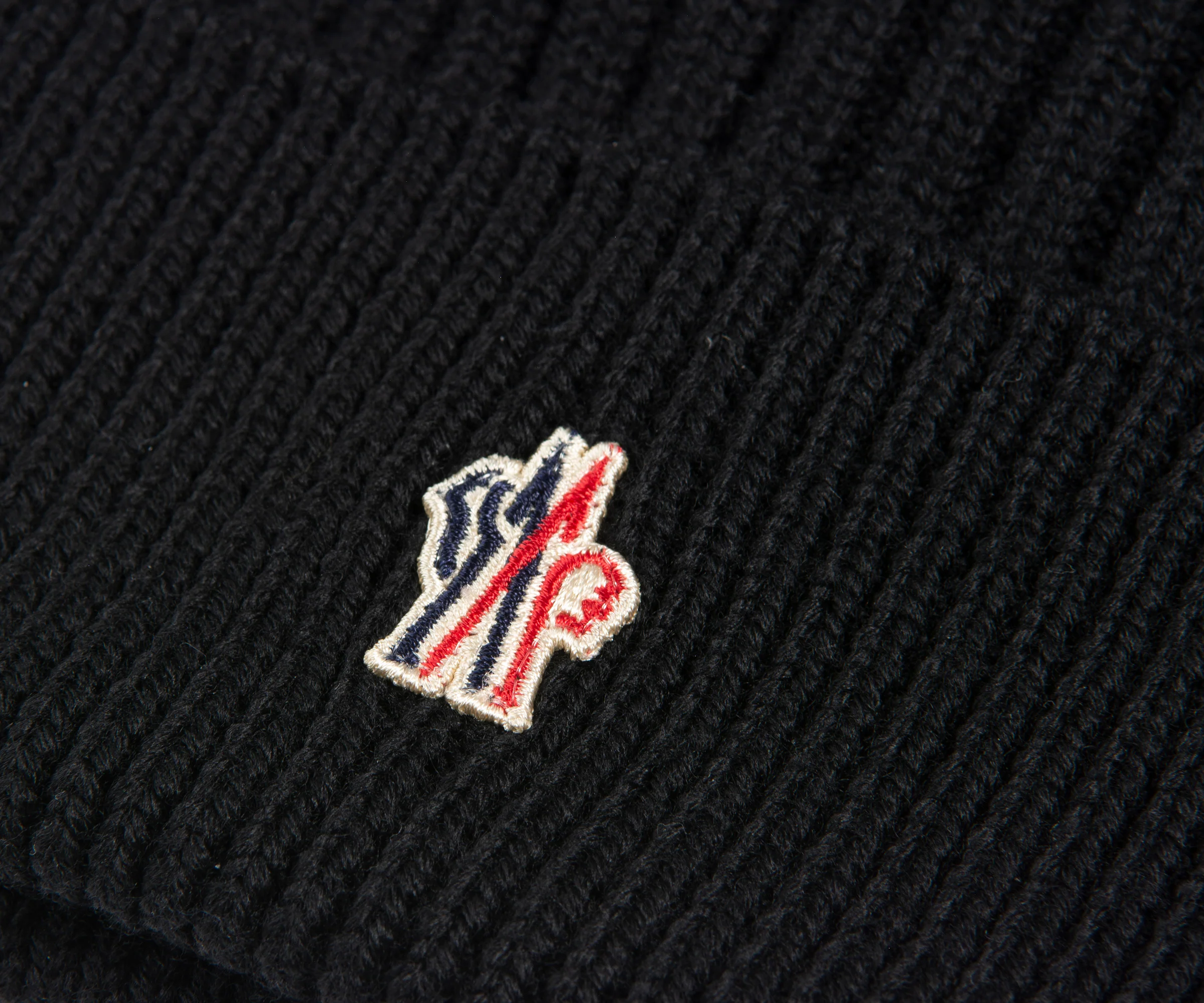 Moncler Grenoble Black Small Logo Beanie - Image 2