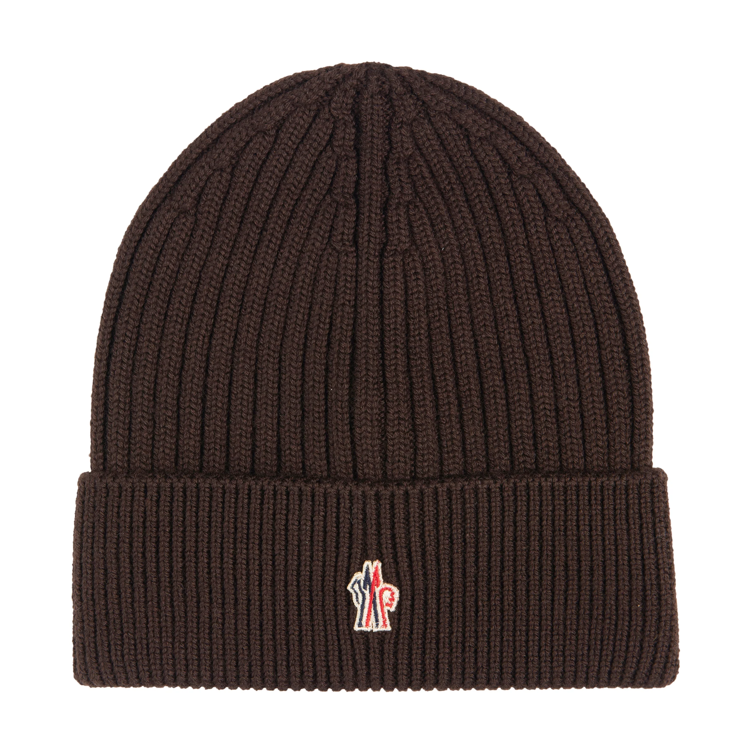 Moncler Grenoble Brown Small Logo Beanie