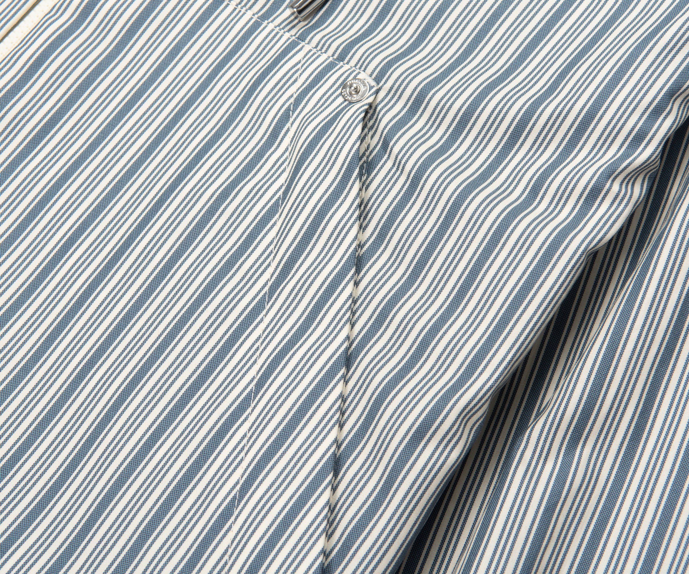 Moncler Havas Blue/White Striped Poplin Hooded Shacket - Image 4