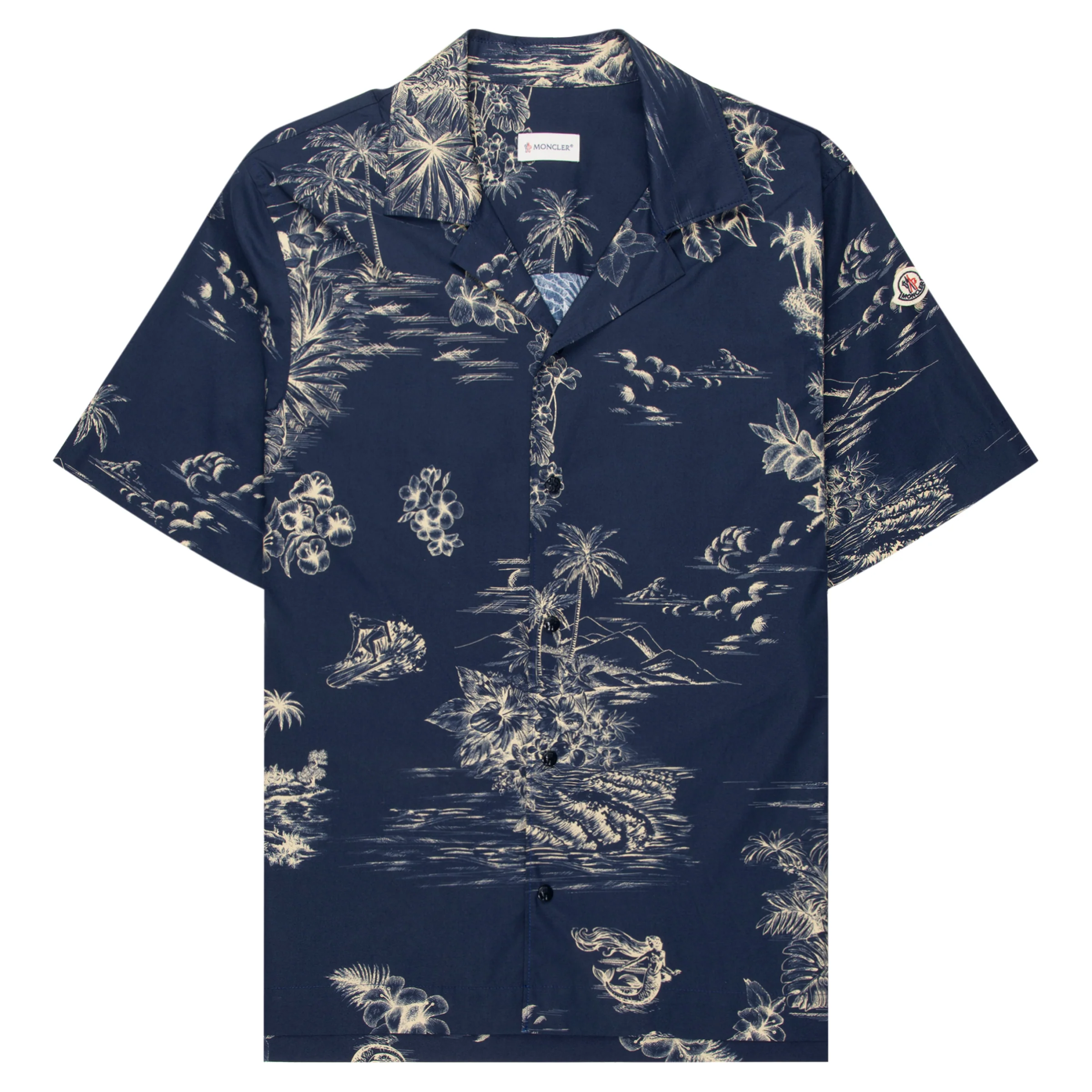 Moncler Navy Jungle Patterned Resort SS Shirt