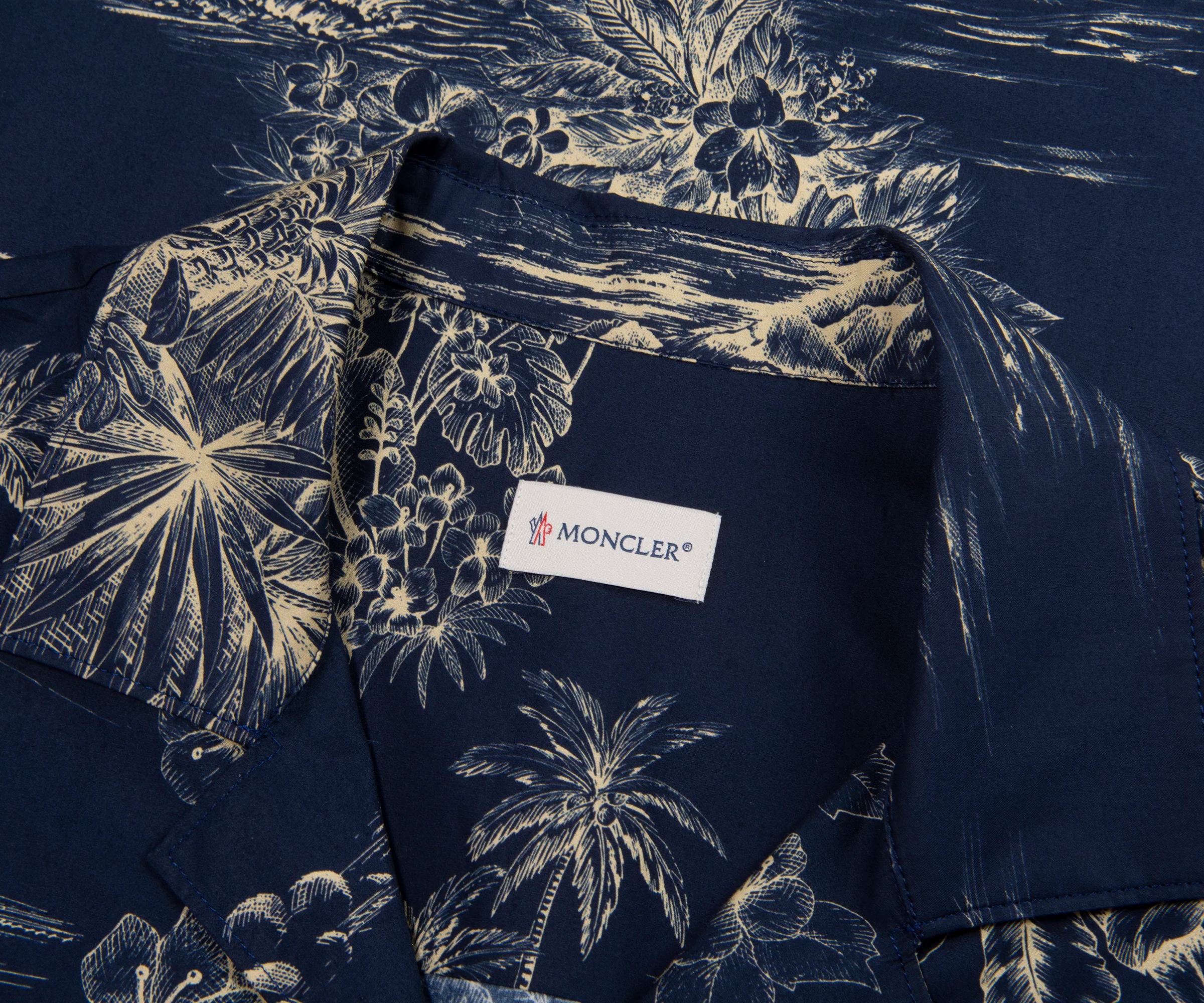 Moncler Navy Jungle Patterned Resort SS Shirt - Image 2