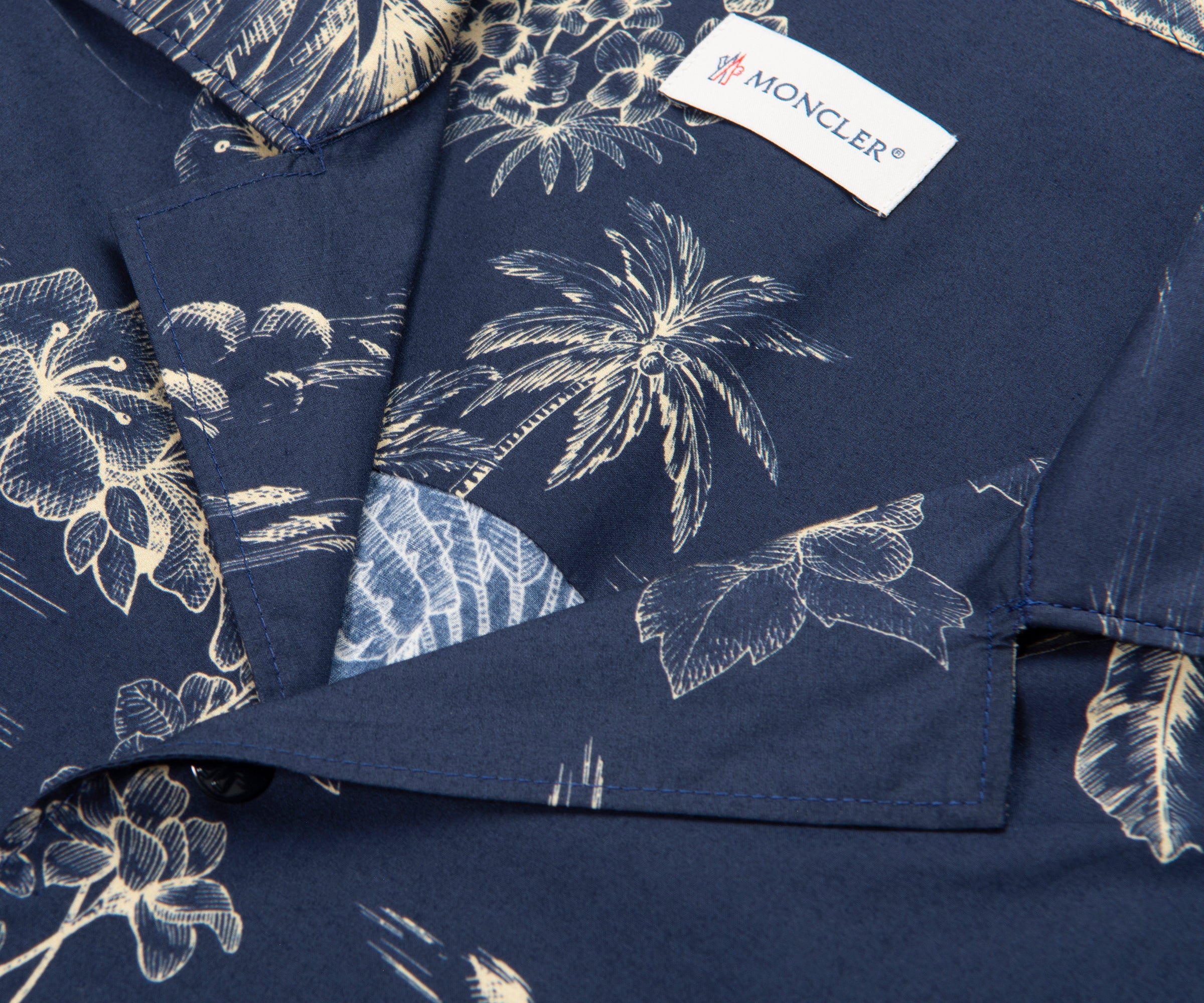 Moncler Navy Jungle Patterned Resort SS Shirt - Image 3