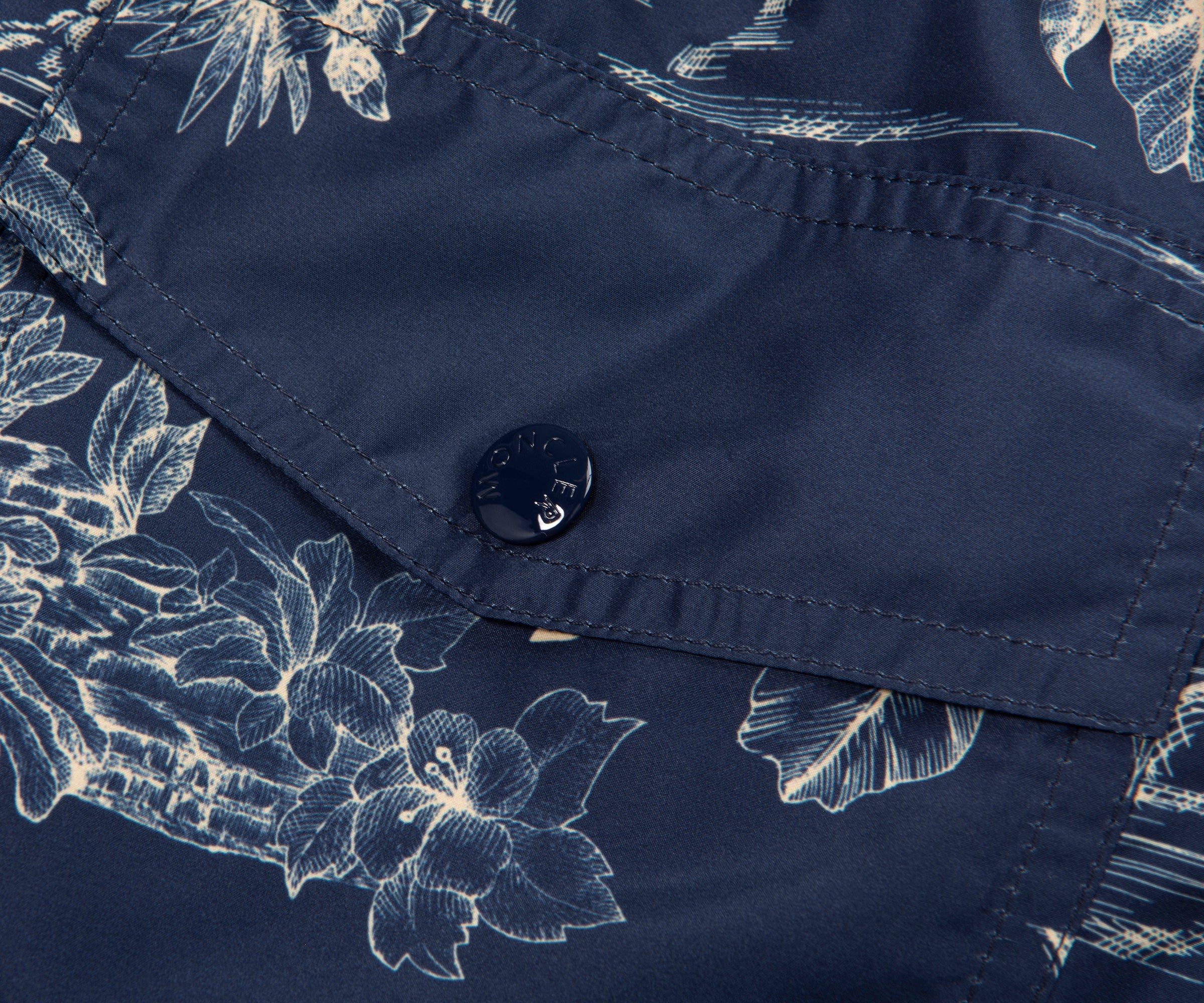 Moncler Jungle Patterned Navy Swim Shorts - Image 4