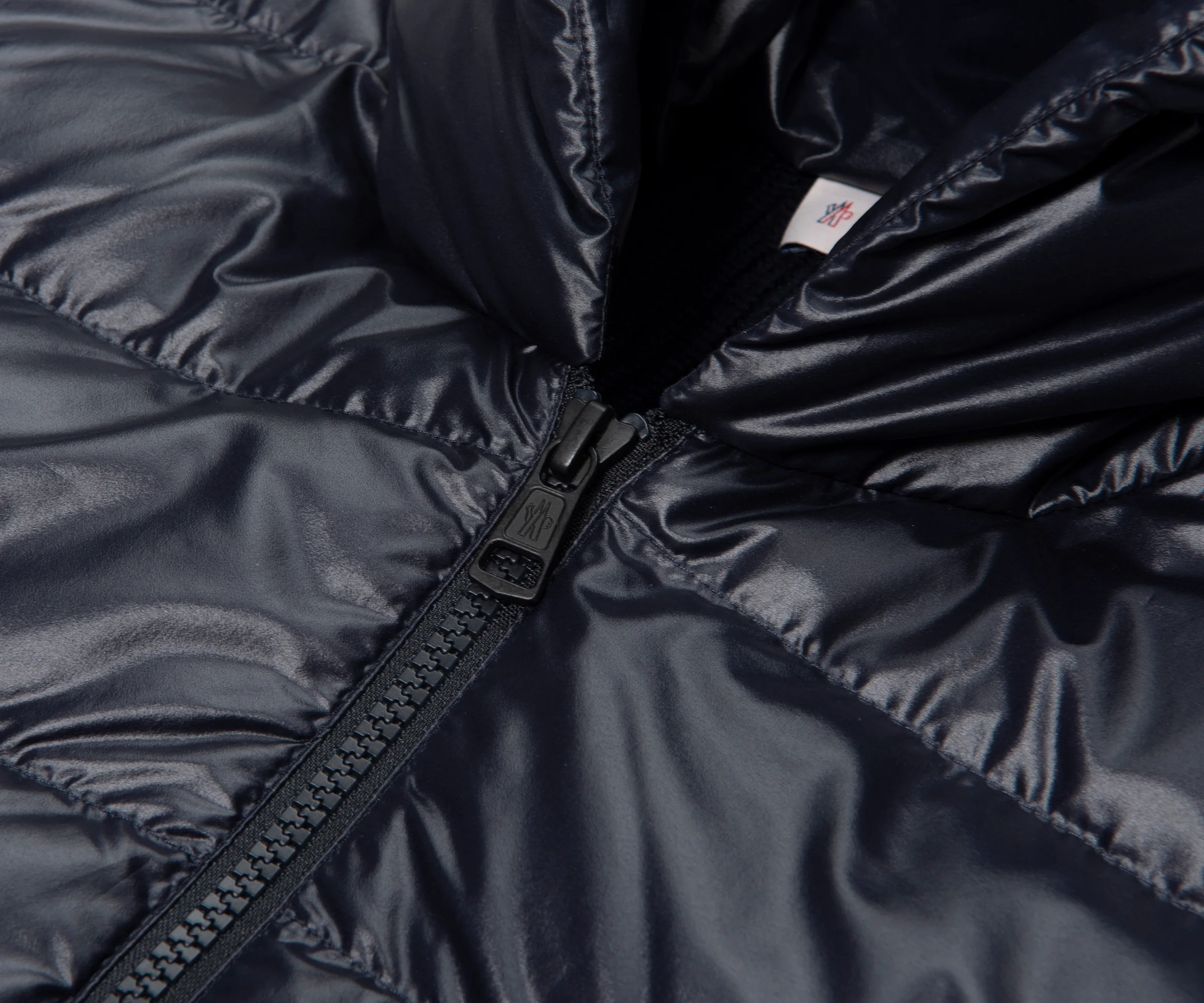Moncler Navy Padded Wool Zip-Up Hoodie - Image 3