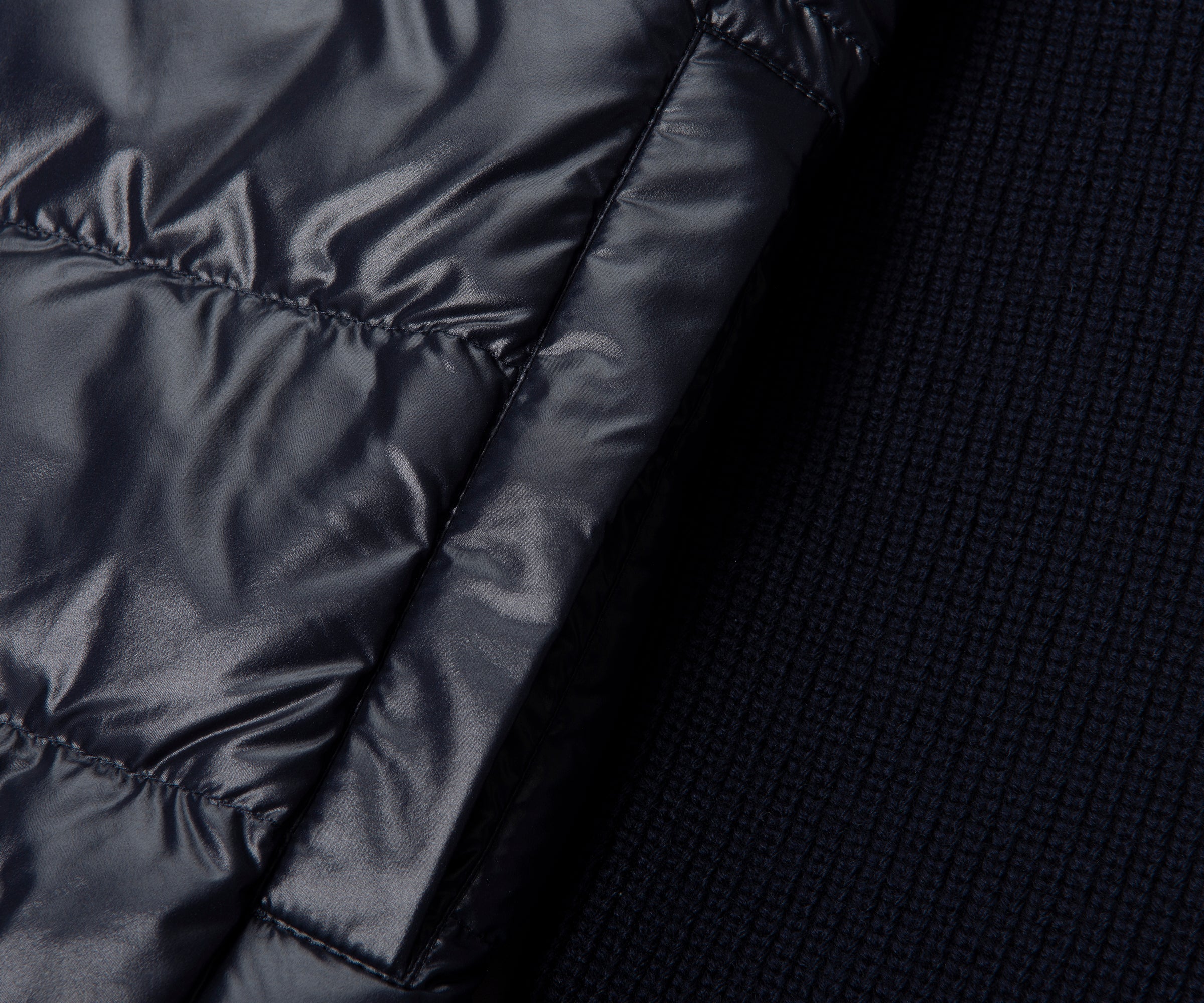 Moncler Navy Padded Wool Zip-Up Hoodie - Image 6