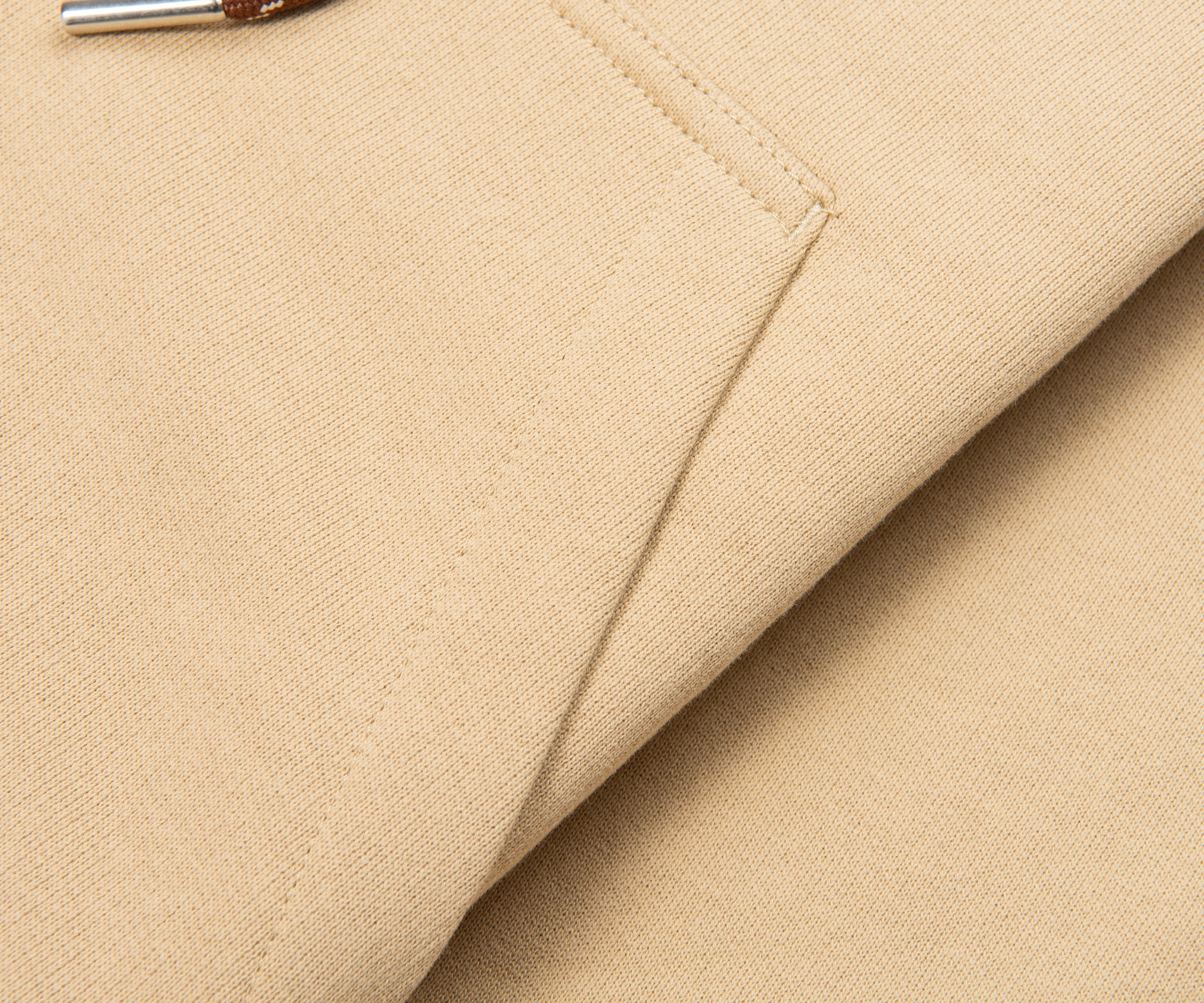 Moncler Sand Full Zip Brown Trimming Nylon Hooded Sweater - Image 6