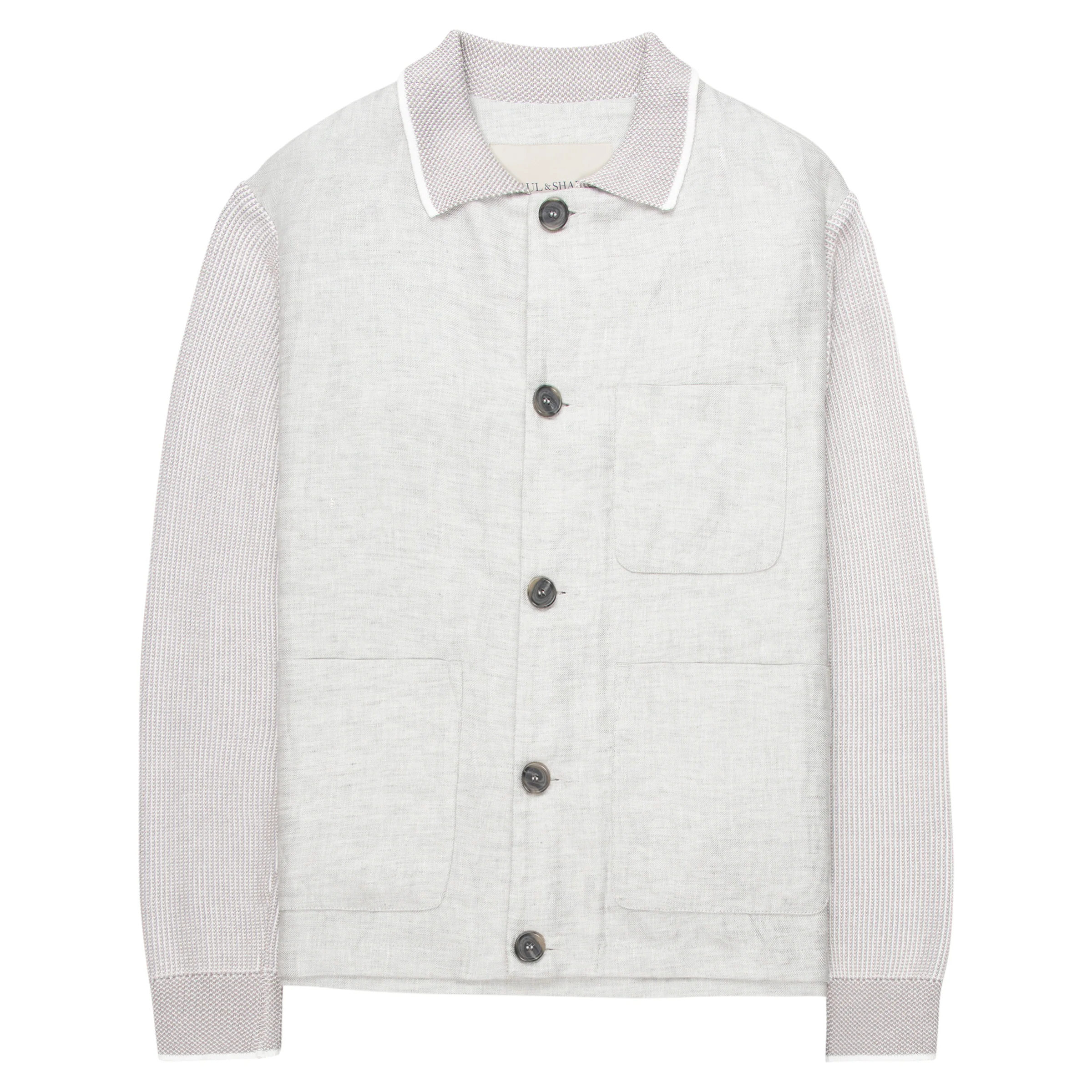 Paul & Shark Piuma Grey Cotton/Linen Hybrid Overshirt