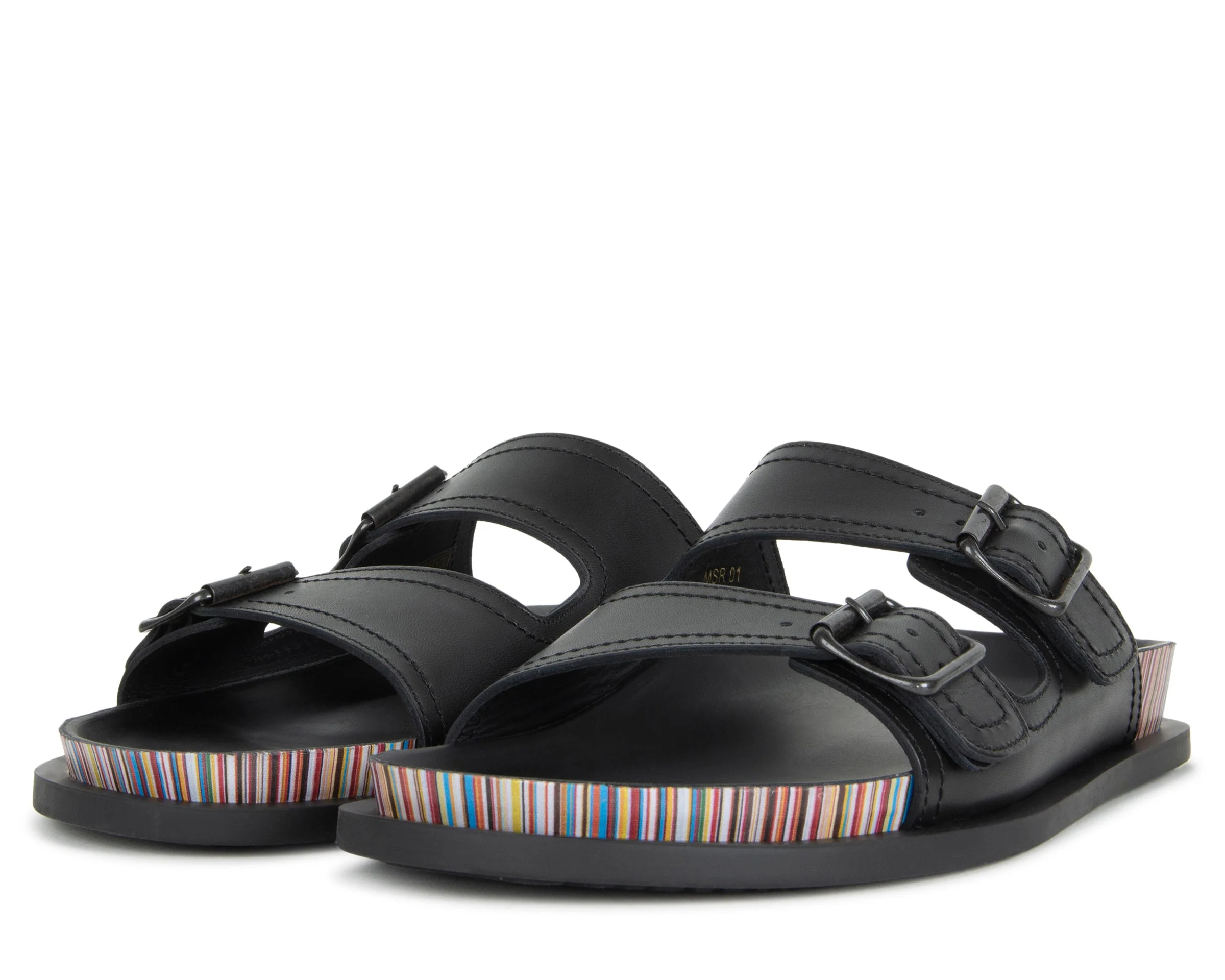 Paul Smith Black Sandals With Stripe Detail - Image 6