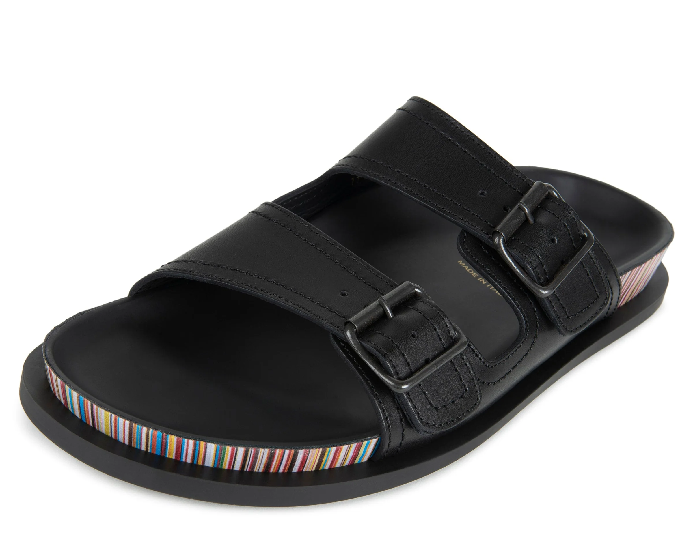 Paul Smith Black Sandals With Stripe Detail - Image 7