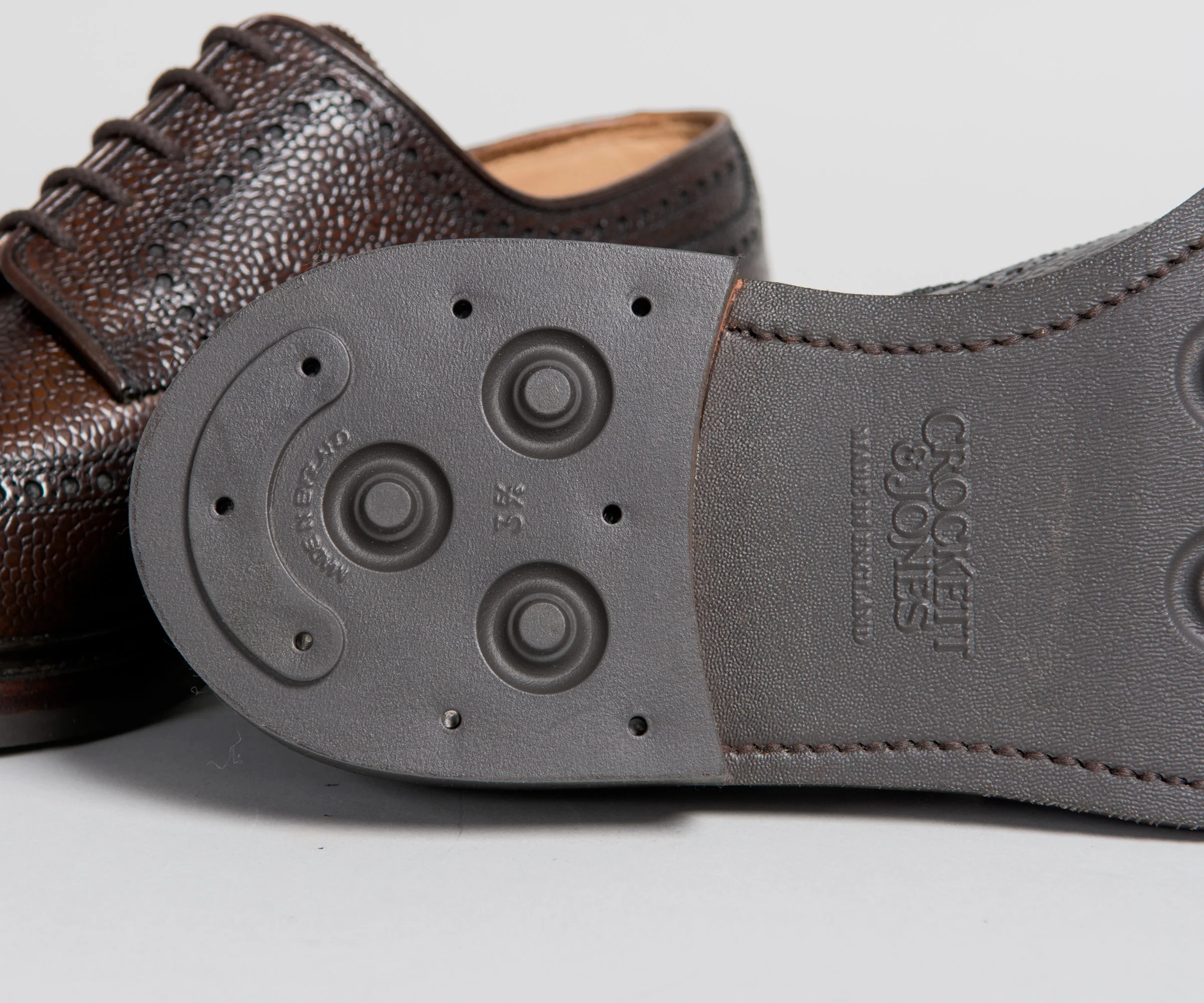 Crockett & Jones 'Pembroke' Leather Brogue Dark Brown - Image 6