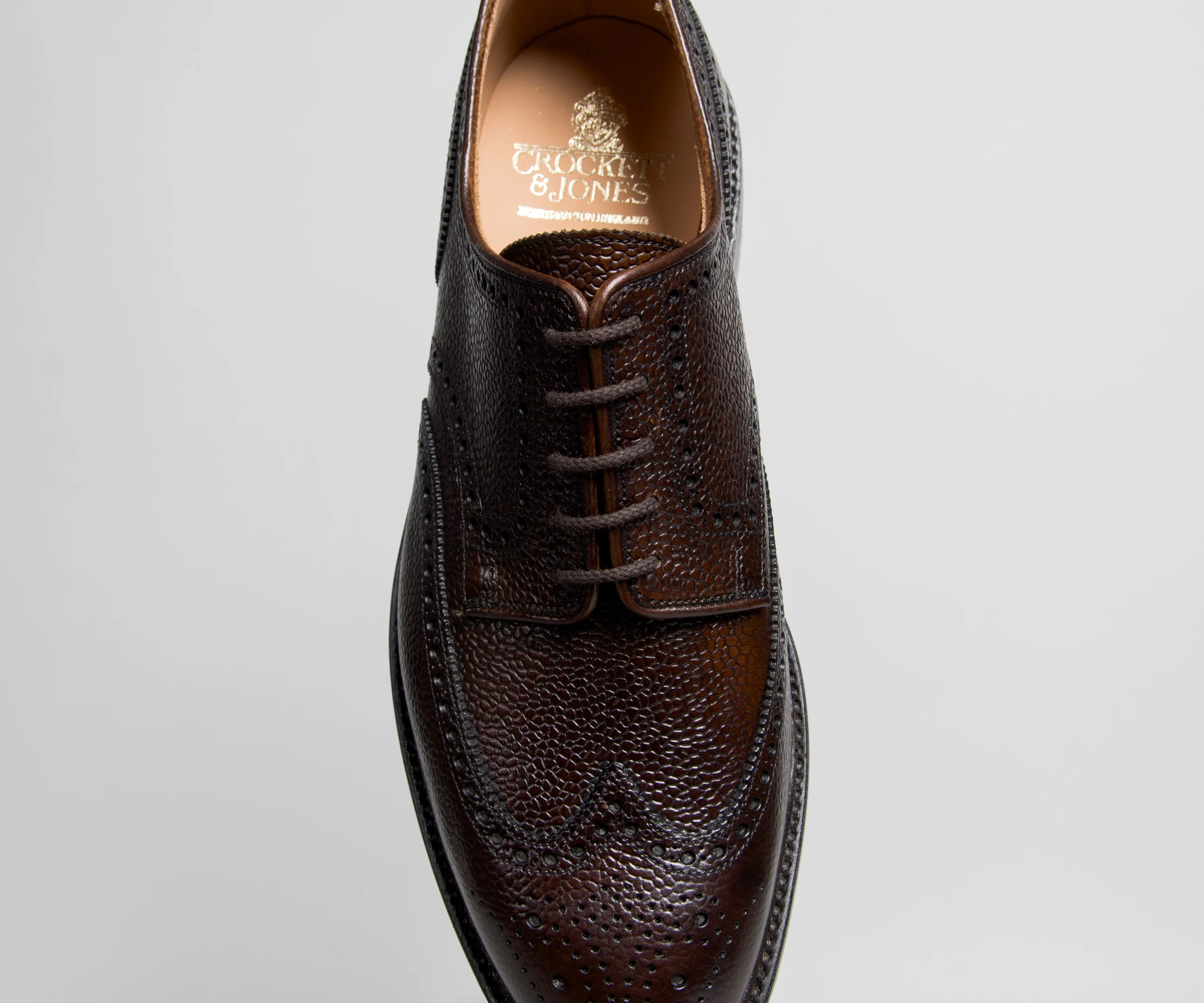 Crockett & Jones 'Pembroke' Leather Brogue Dark Brown - Image 7