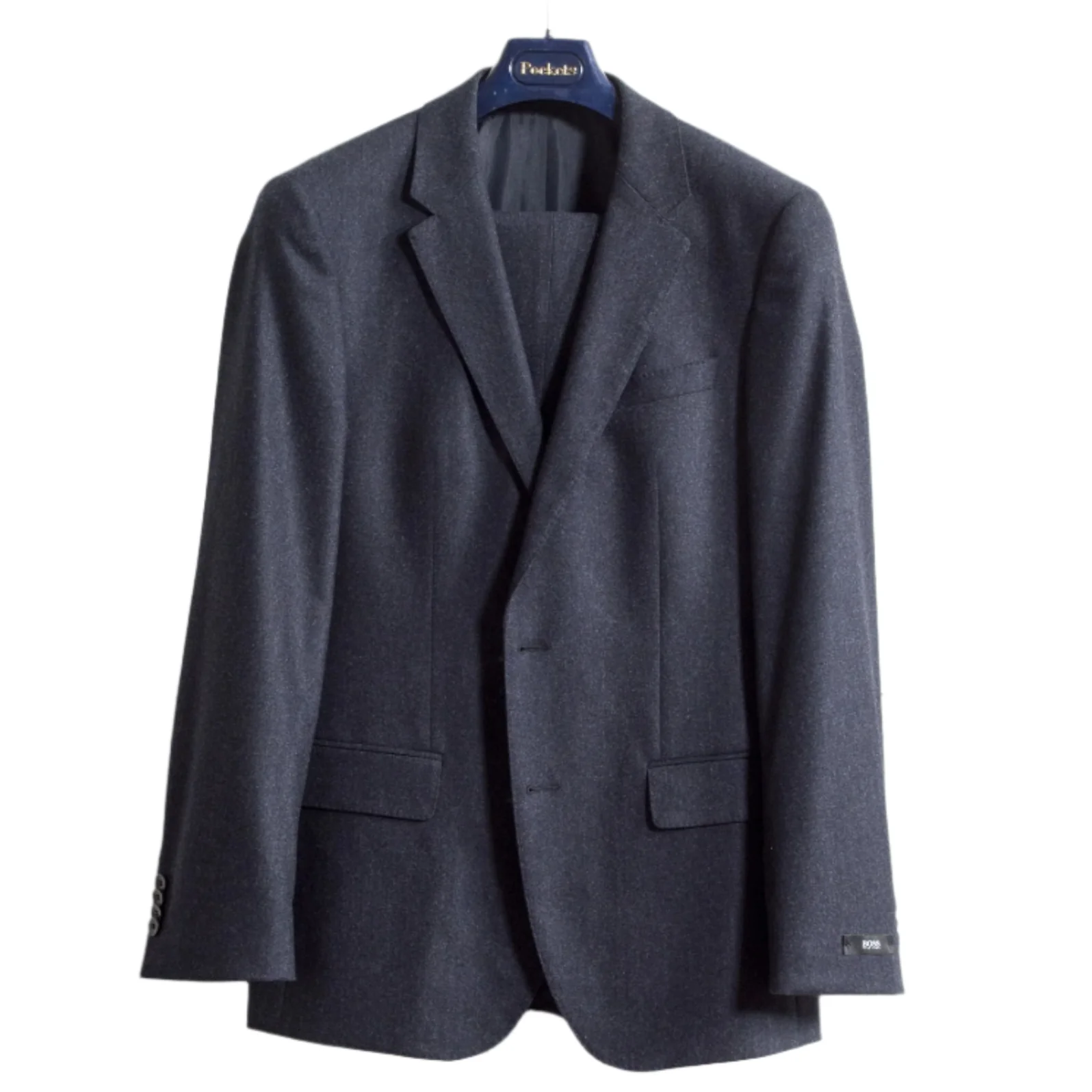 HUGO BOSS Plain 2 button Stretch Huge3/Genius2 Suit Navy Blue