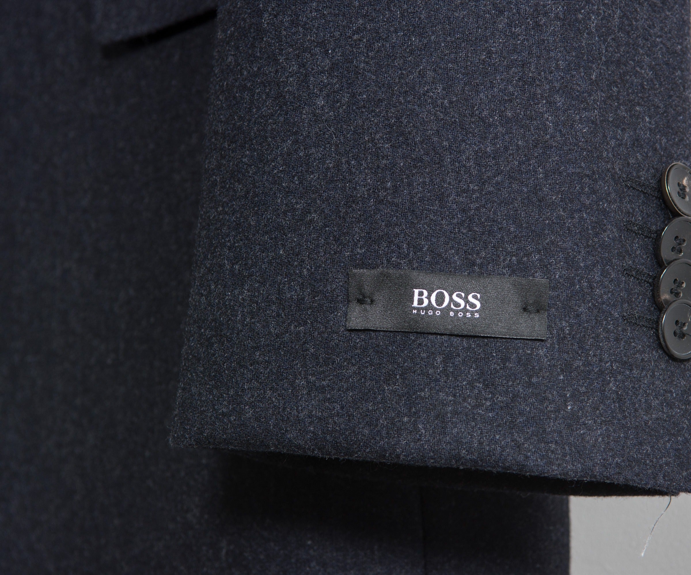 HUGO BOSS Plain 2 button Stretch Huge3/Genius2 Suit Navy Blue - Image 5