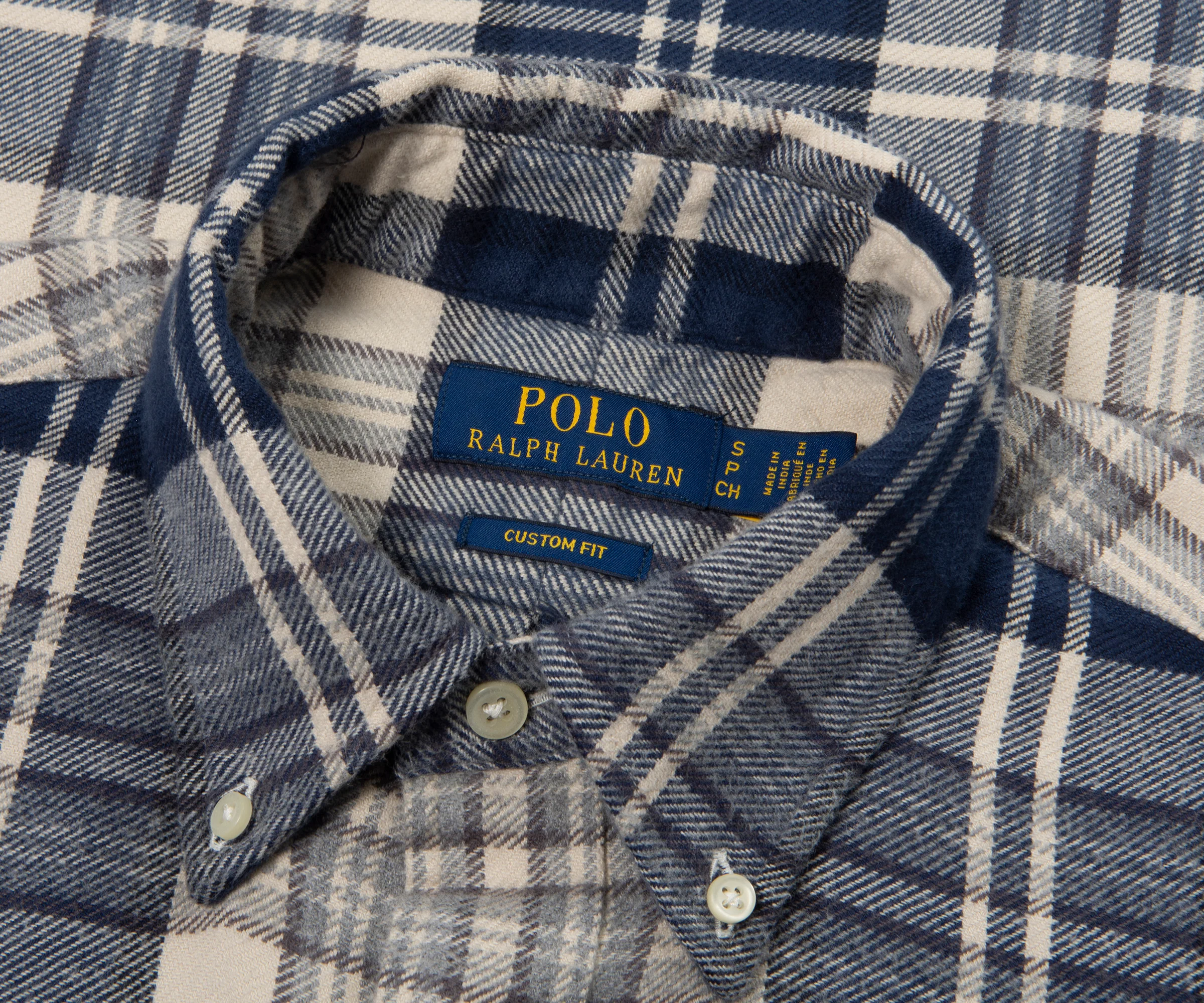 Ralph Lauren Blue/White Plaid Soft Wool Shirt - Image 2