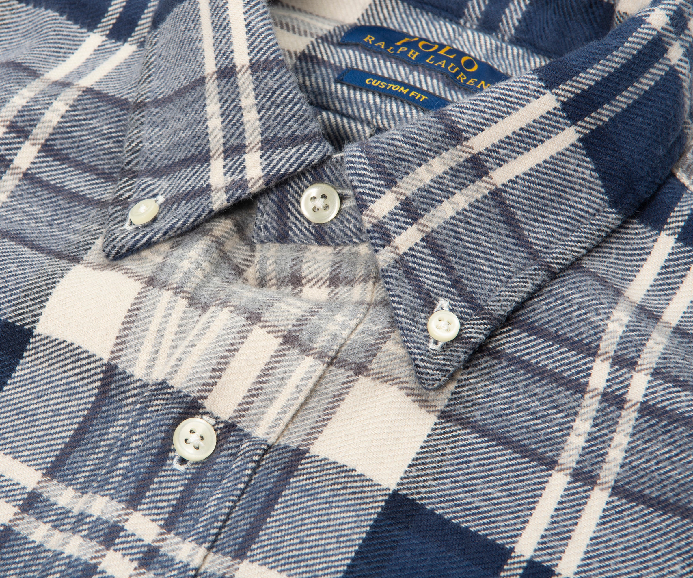 Ralph Lauren Blue/White Plaid Soft Wool Shirt - Image 3