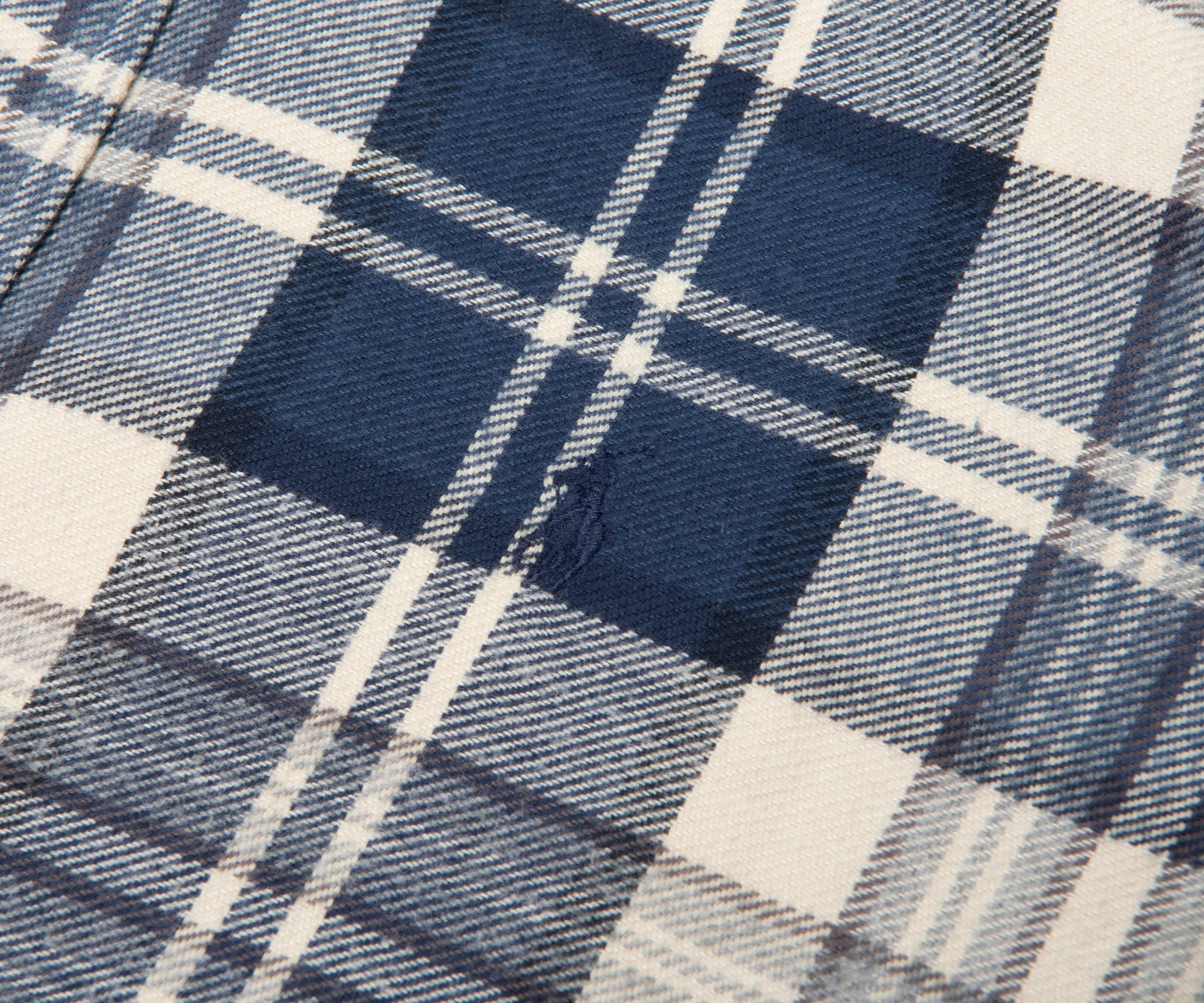 Ralph Lauren Blue/White Plaid Soft Wool Shirt - Image 4