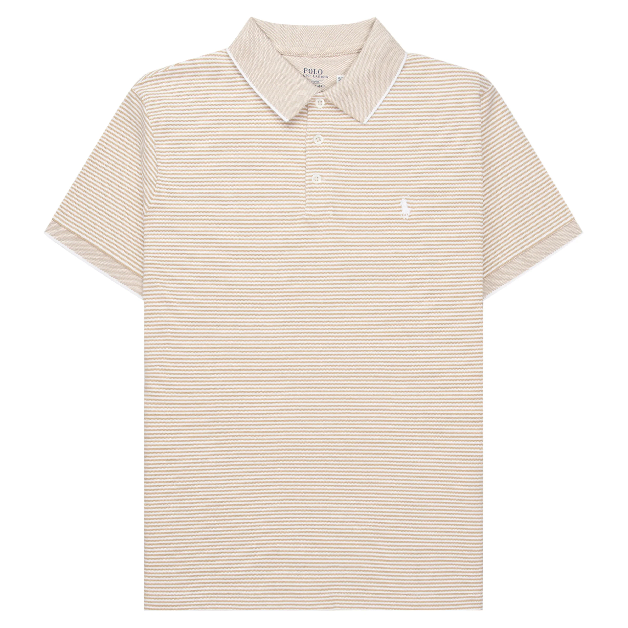 Ralph Lauren Beige/Cream Striped Knitted Polo