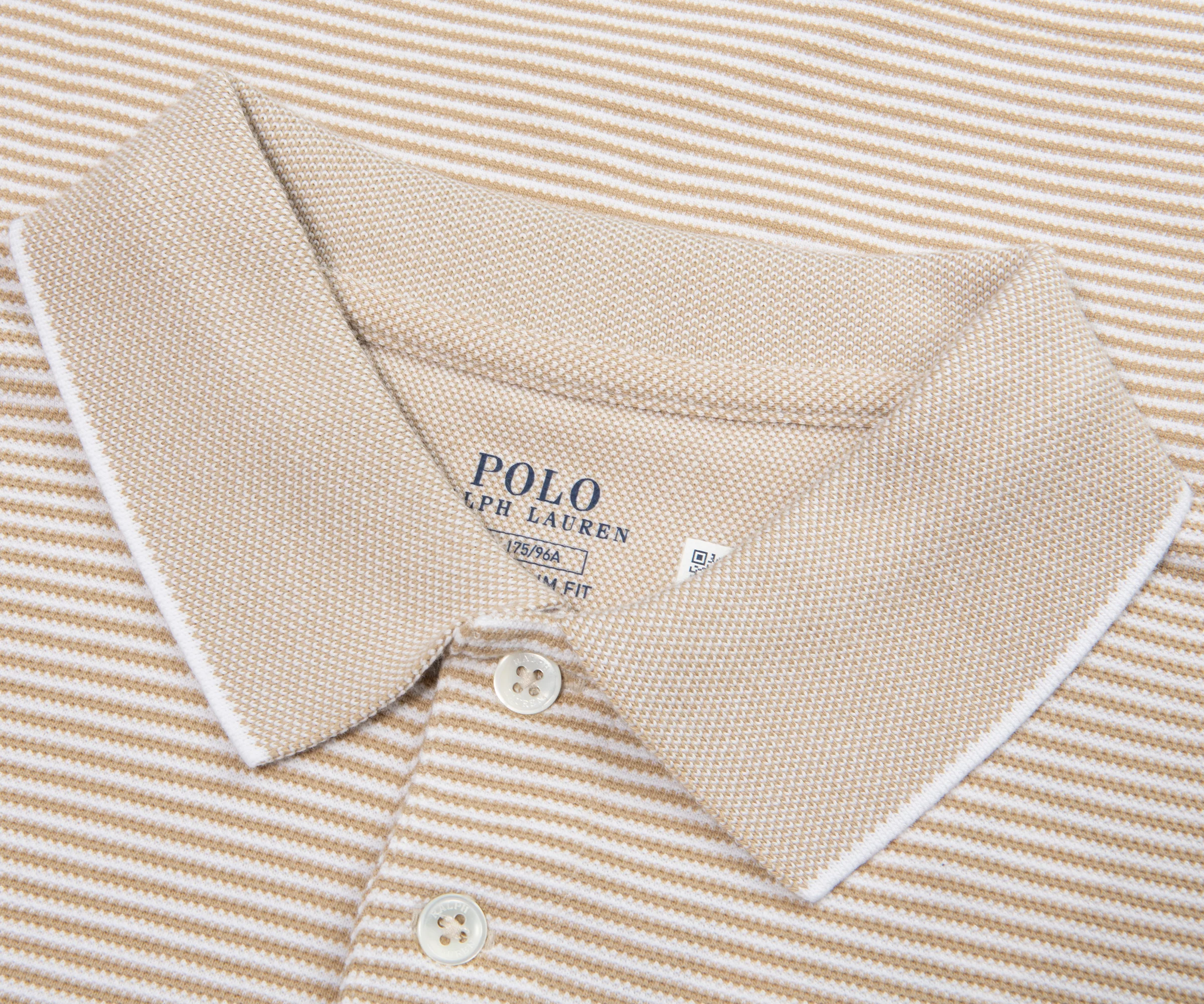 Ralph Lauren Beige/Cream Striped Knitted Polo - Image 2