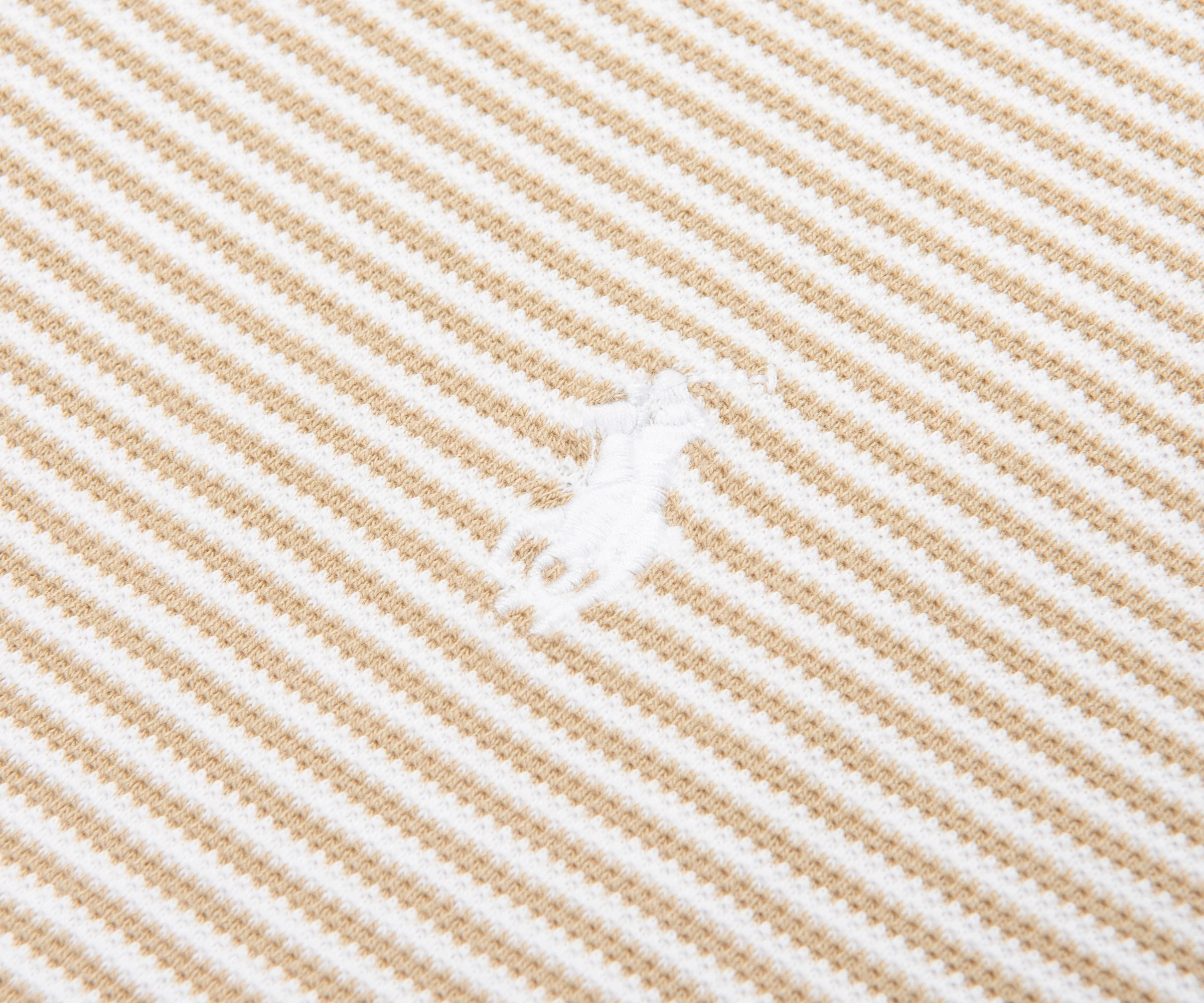 Ralph Lauren Beige/Cream Striped Knitted Polo - Image 4