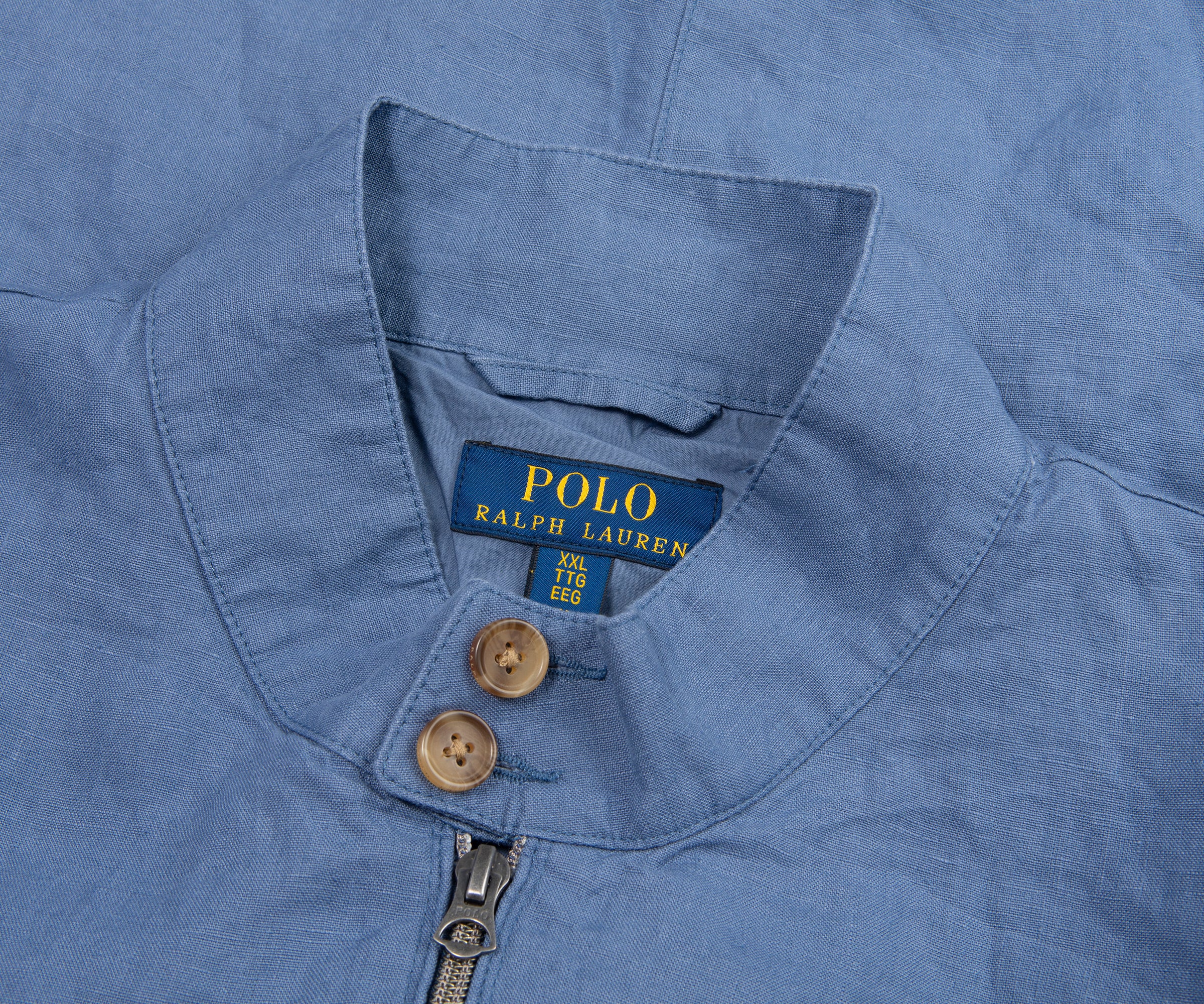 Ralph Lauren Blue Linen Harrington Jacket - Image 2