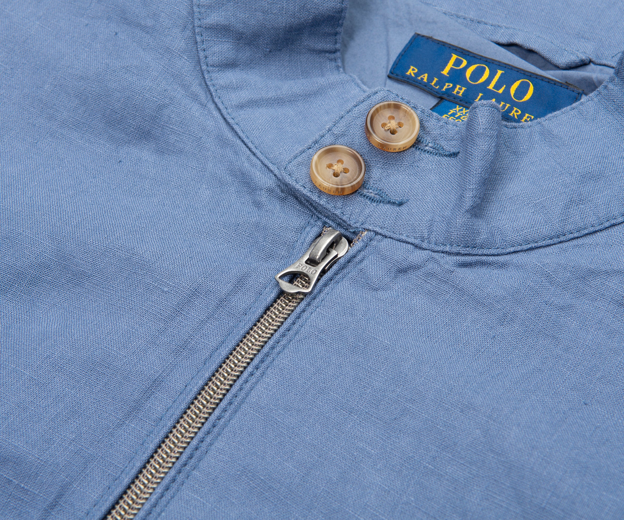 Ralph Lauren Blue Linen Harrington Jacket - Image 3