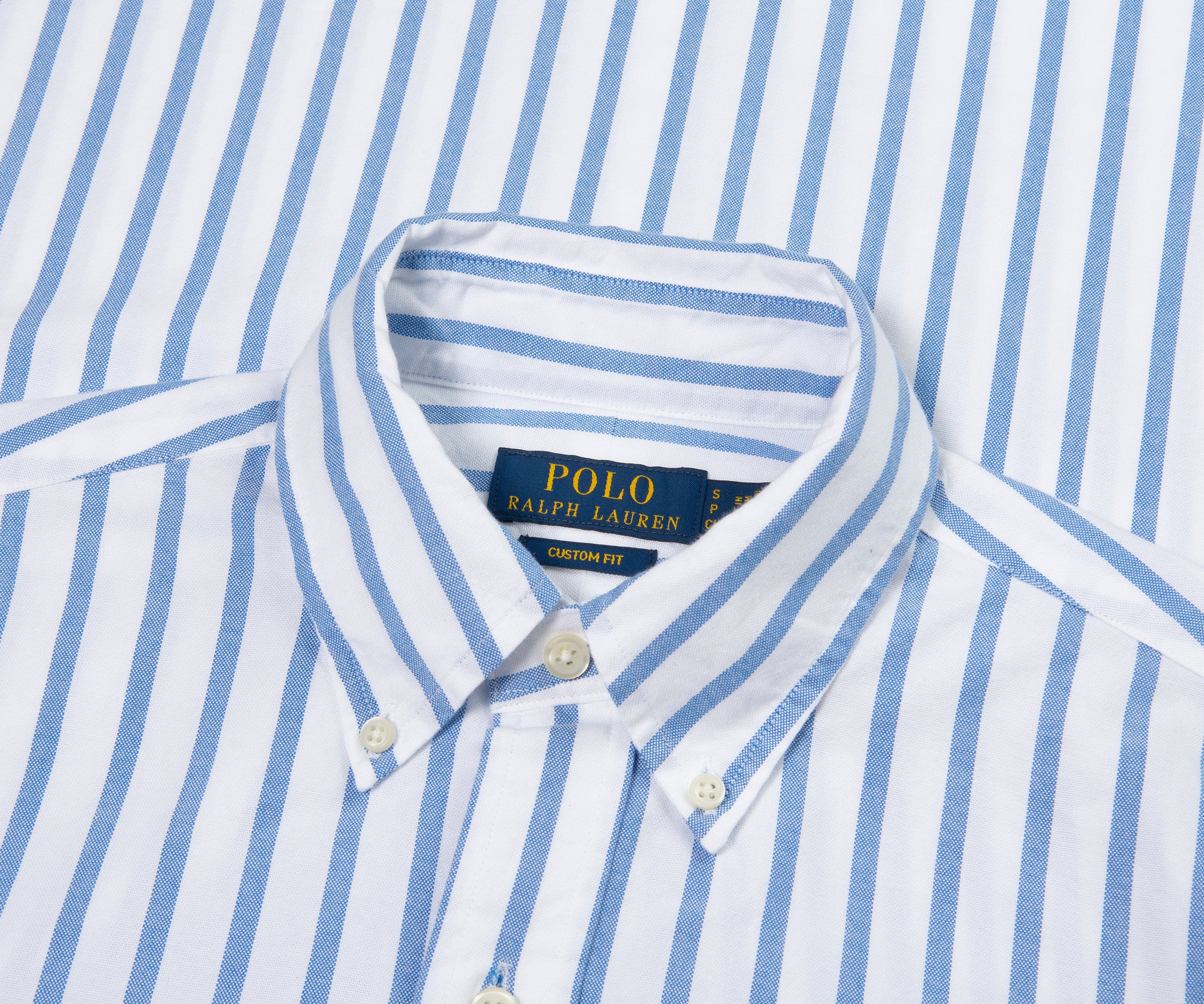 Ralph Lauren Blue/White Striped LS Custom Fit Shirt - Image 2