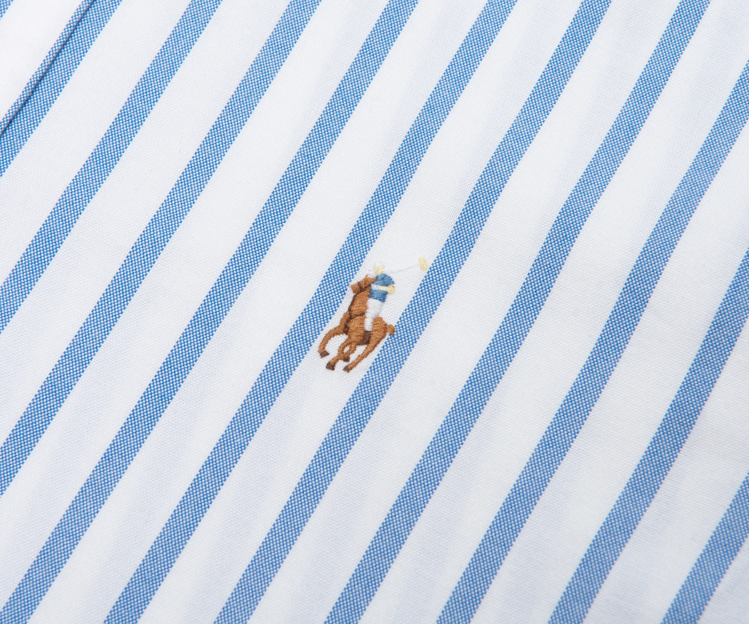 Ralph Lauren Blue/White Striped LS Custom Fit Shirt - Image 4