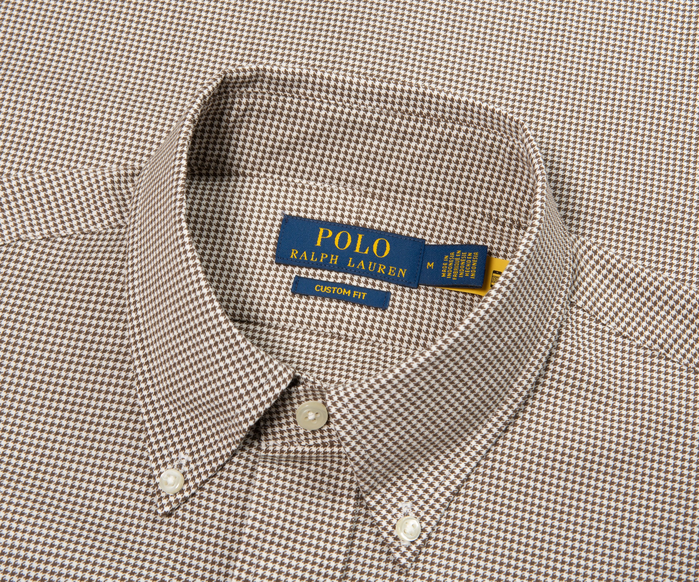 Ralph Lauren Brown Dogs Tooth Custom Fit Shirt - Image 2