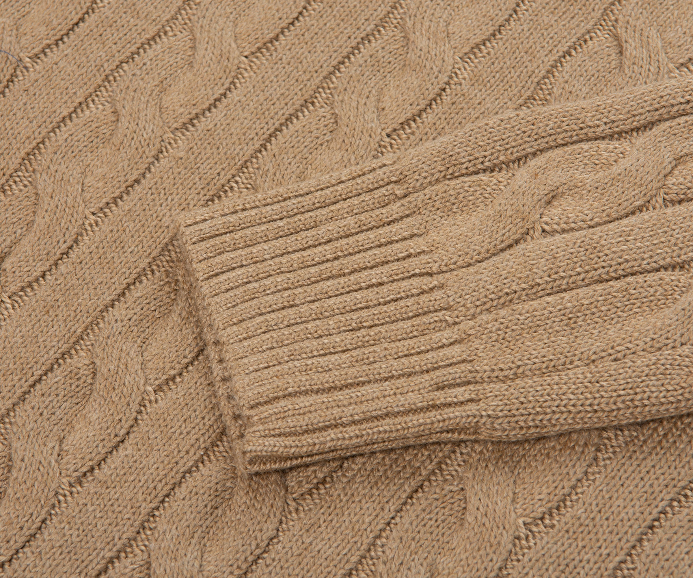 Ralph Lauren Caramel Cotton Cable Knit Sweater - Image 4
