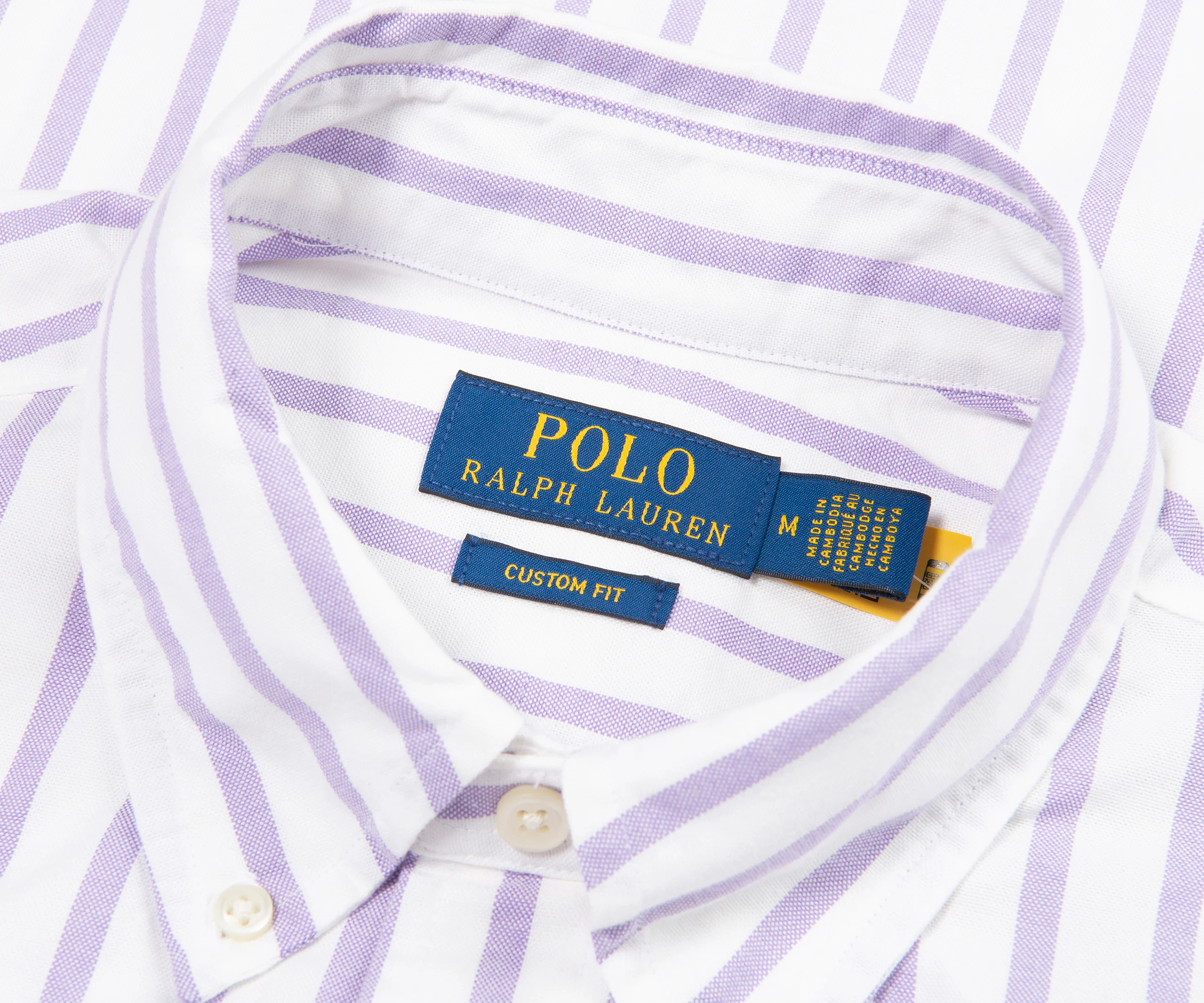 Ralph Lauren Lilac/White Striped Oxford Slim Fit Shirt - Image 2