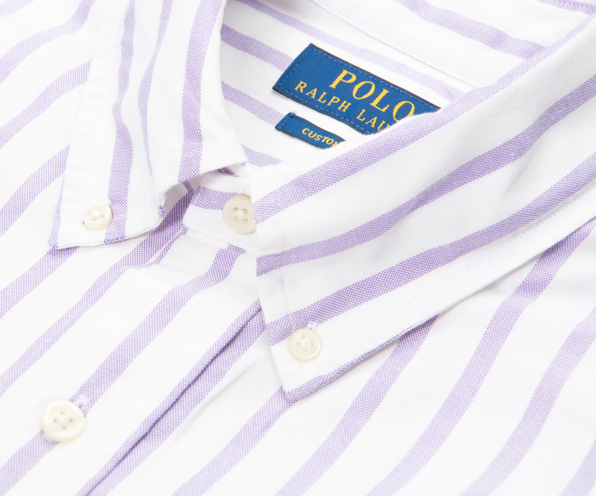Ralph Lauren Lilac/White Striped Oxford Slim Fit Shirt - Image 3