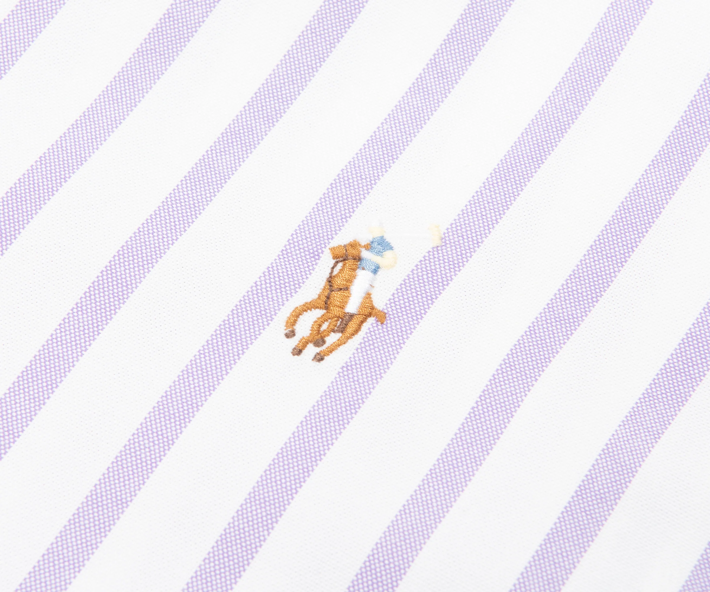 Ralph Lauren Lilac/White Striped Oxford Slim Fit Shirt - Image 4