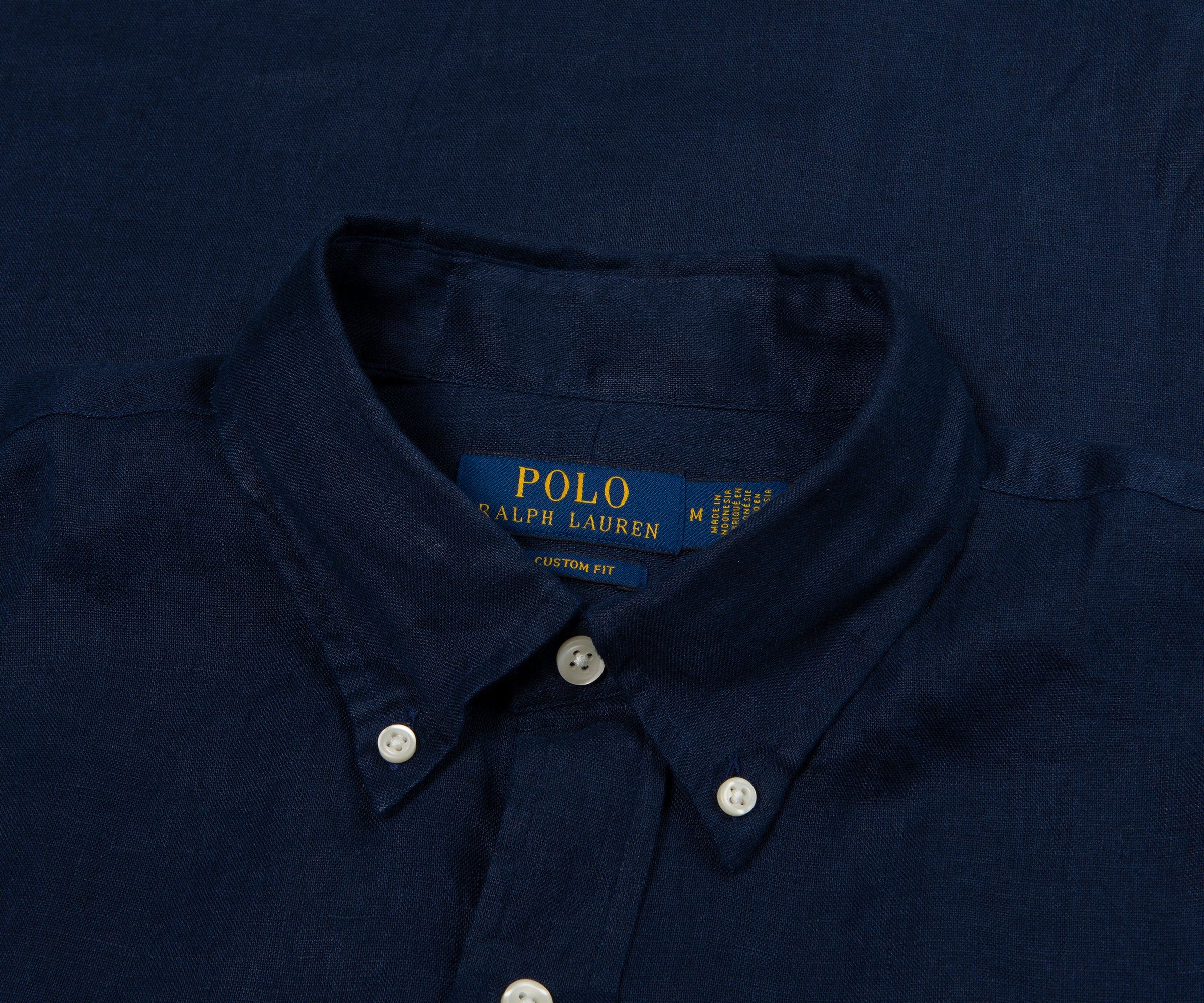 Ralph Lauren Navy Custom Fit Linen Shirt - Image 2