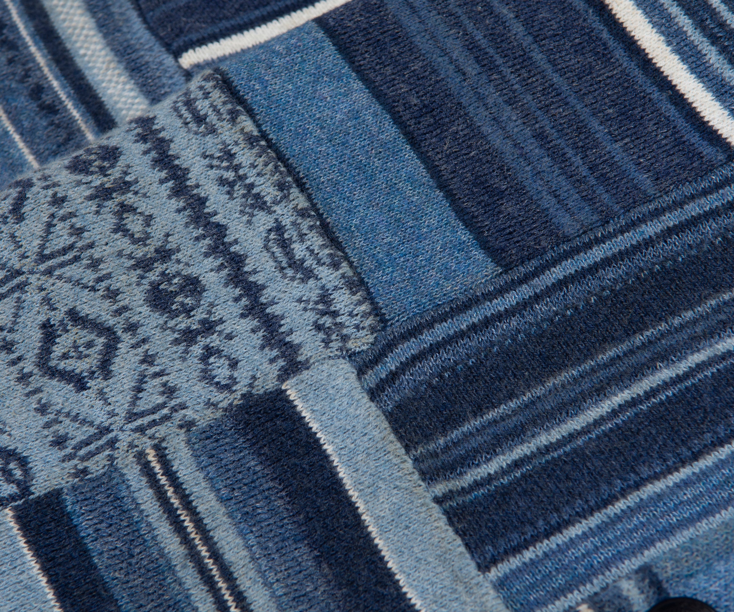 Ralph Lauren Navy Patchwork Cotton Shawl Cardigan - Image 6