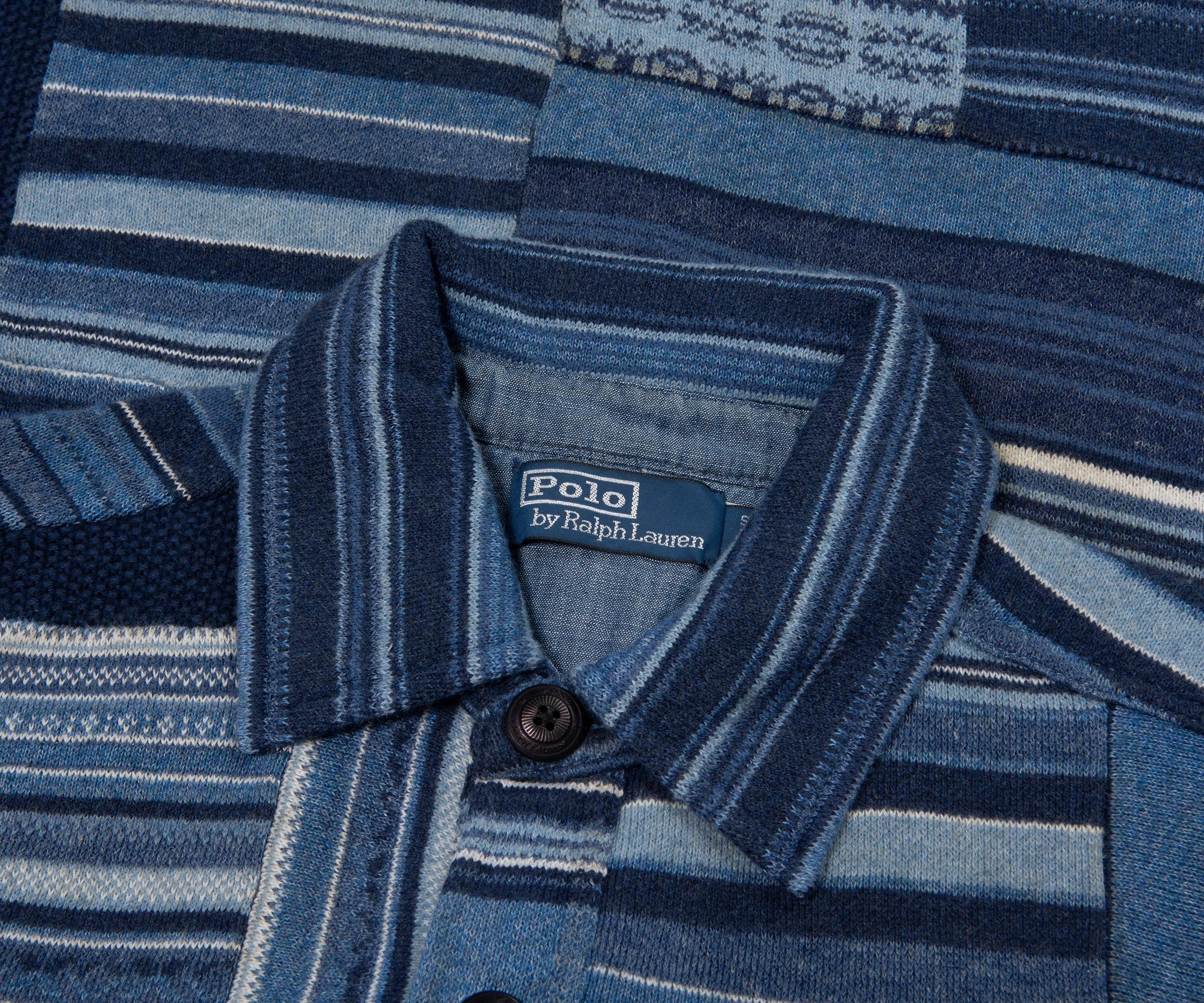 Ralph Lauren Navy Patchwork Cotton Shawl Cardigan - Image 8