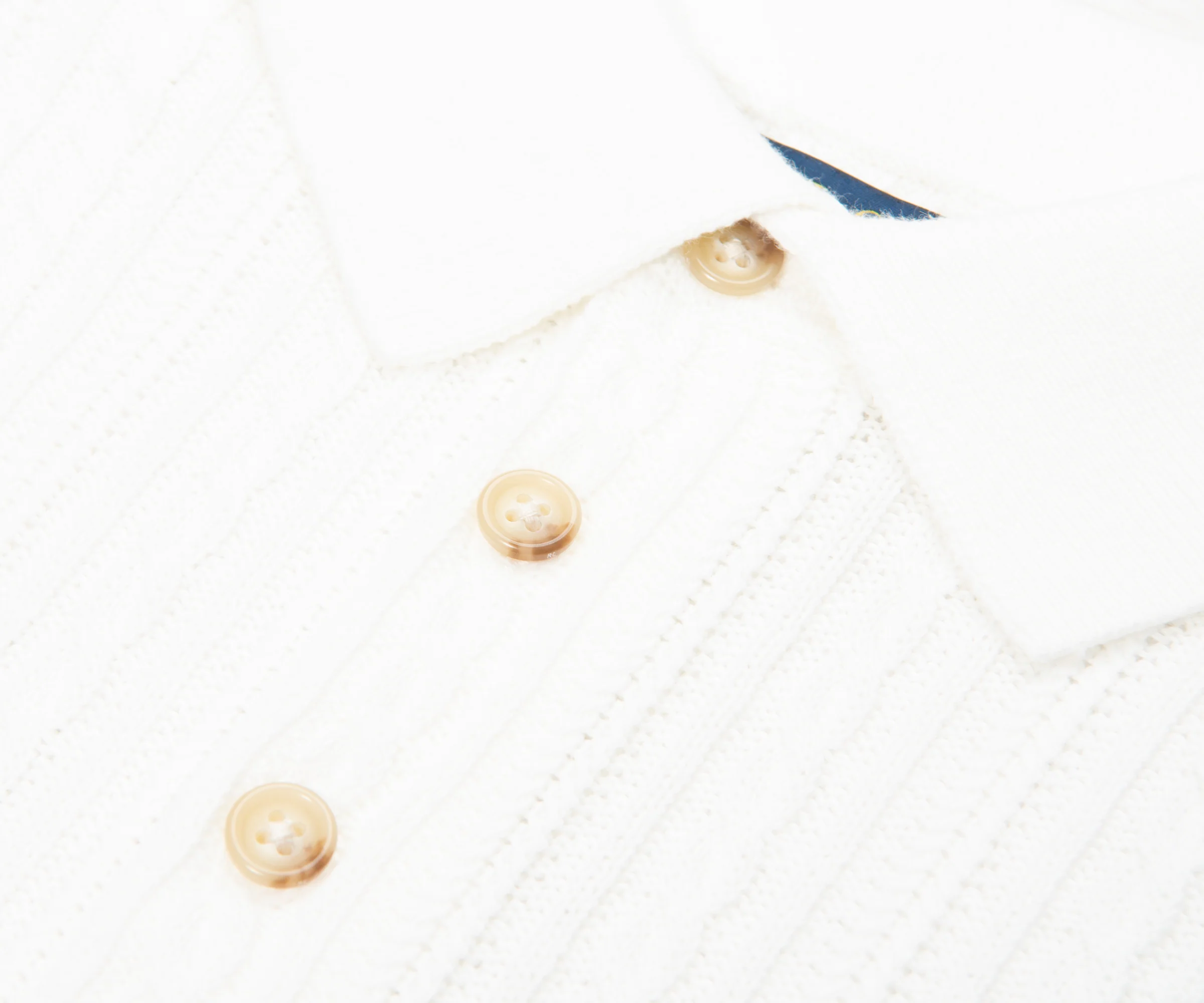 Ralph Lauren White Cable Knit SS Polo - Image 3