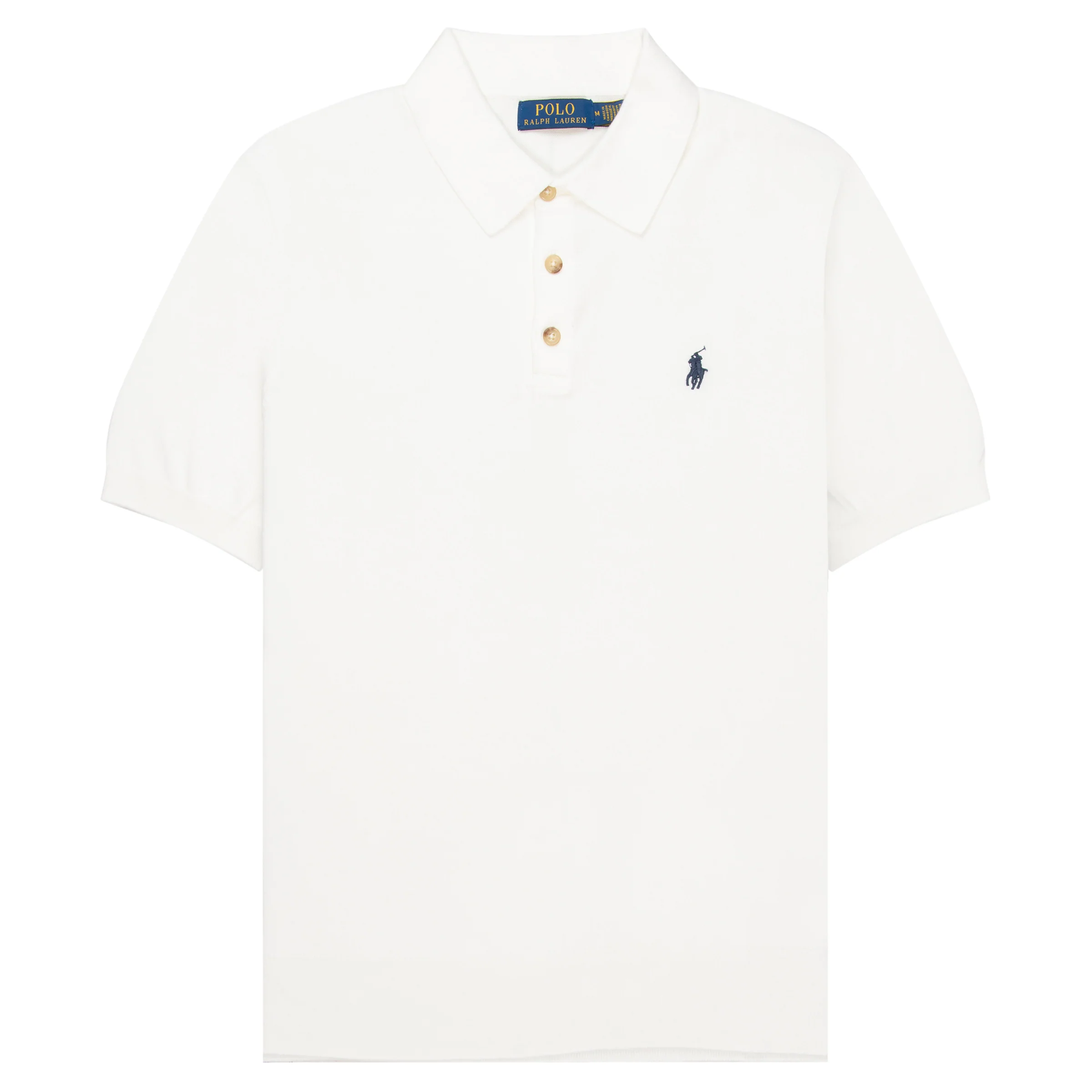 Ralph Lauren White Knitted Soft Polo
