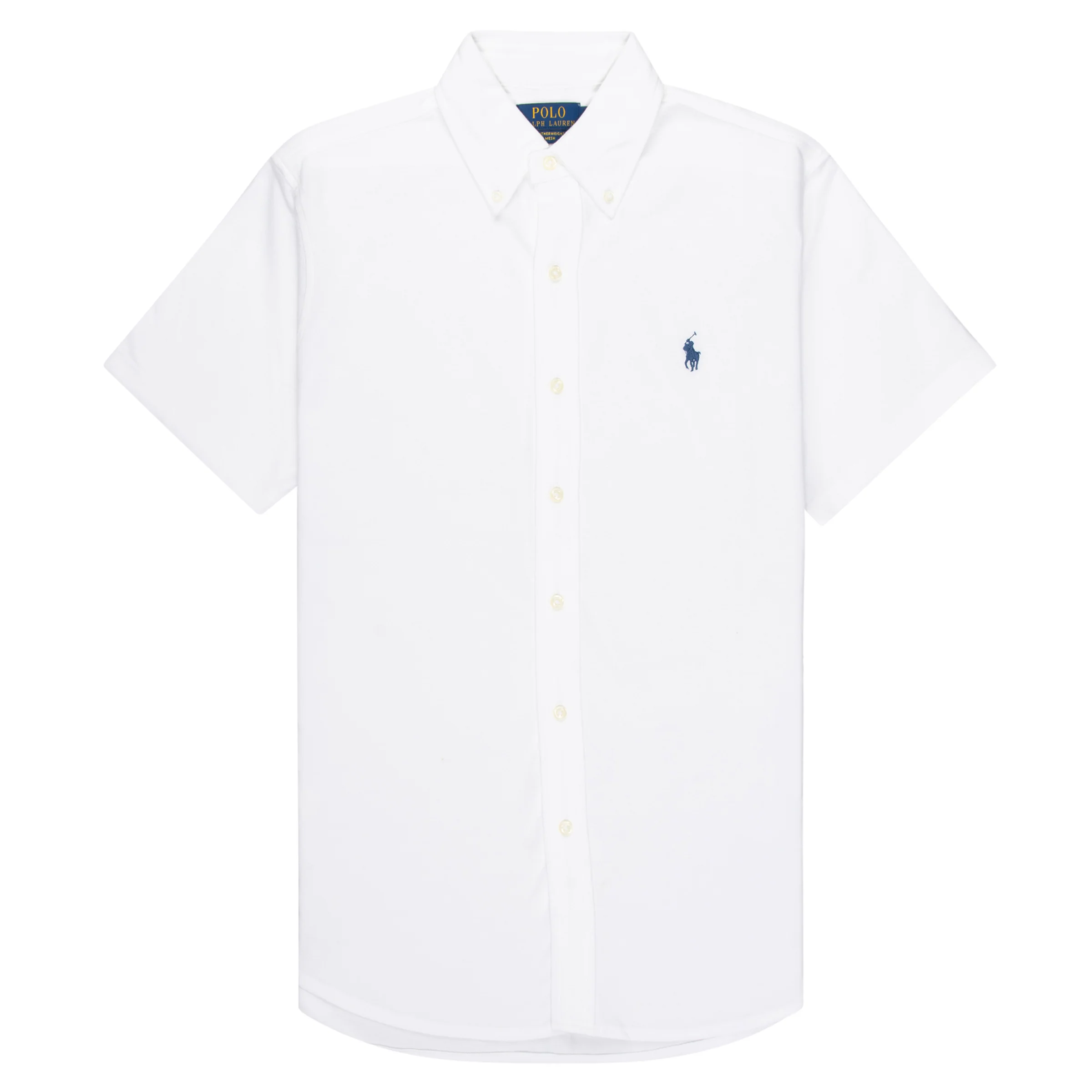 Ralph Lauren White SS Shirt In Feather Weight Mesh
