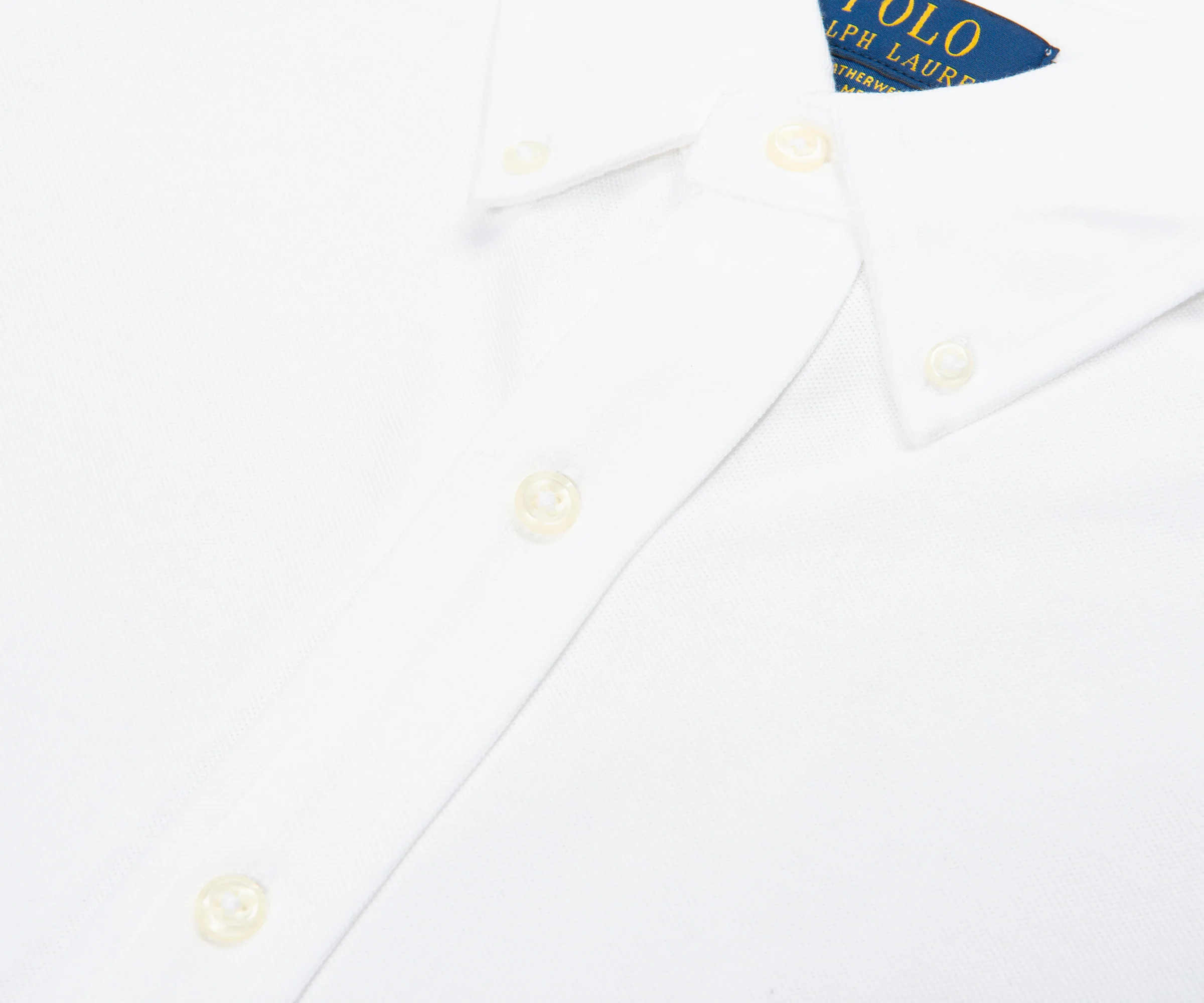 Ralph Lauren White SS Shirt In Feather Weight Mesh - Image 3
