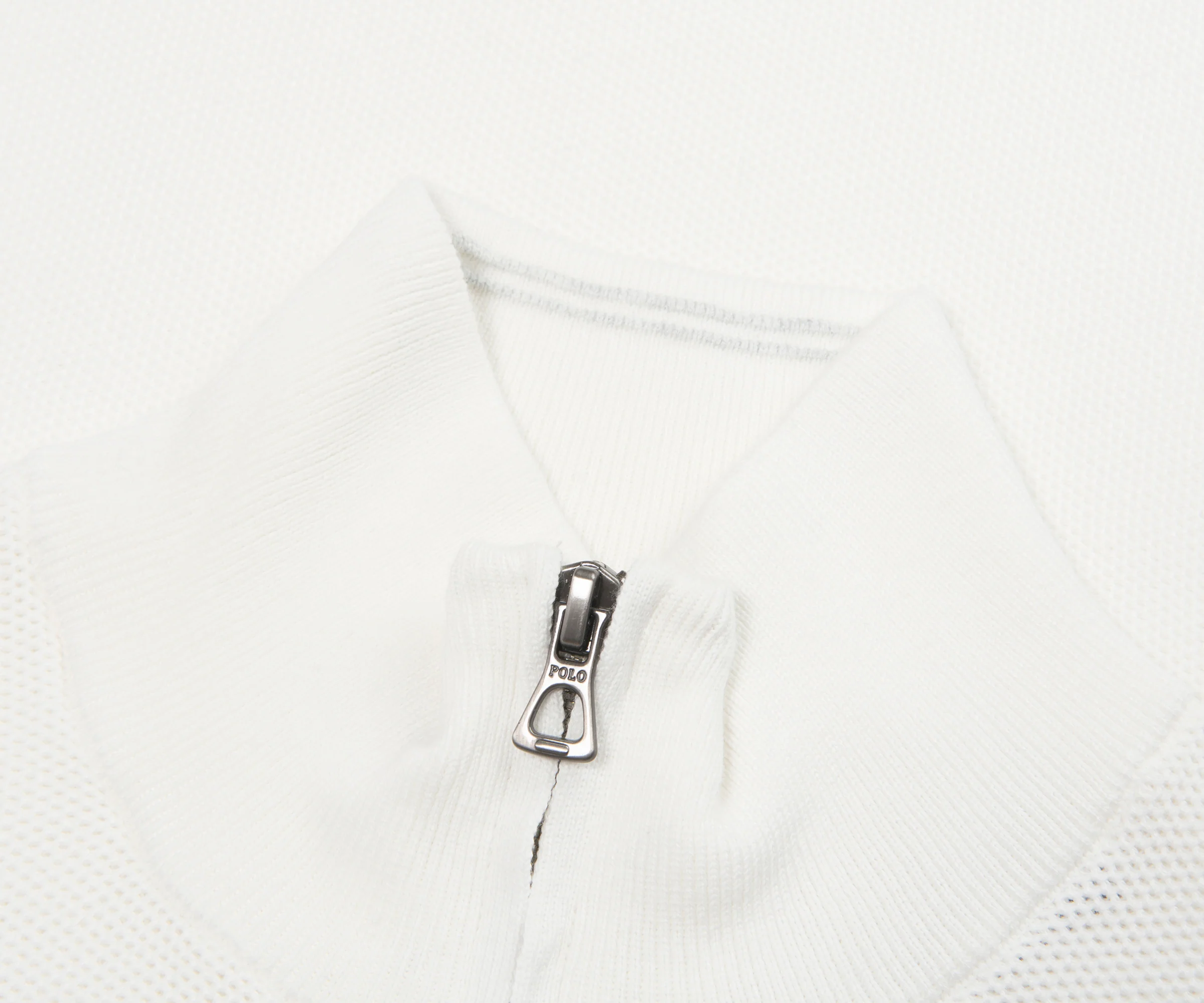 Ralph Lauren White Waffle Knit 1/4 Zip Sweater - Image 2