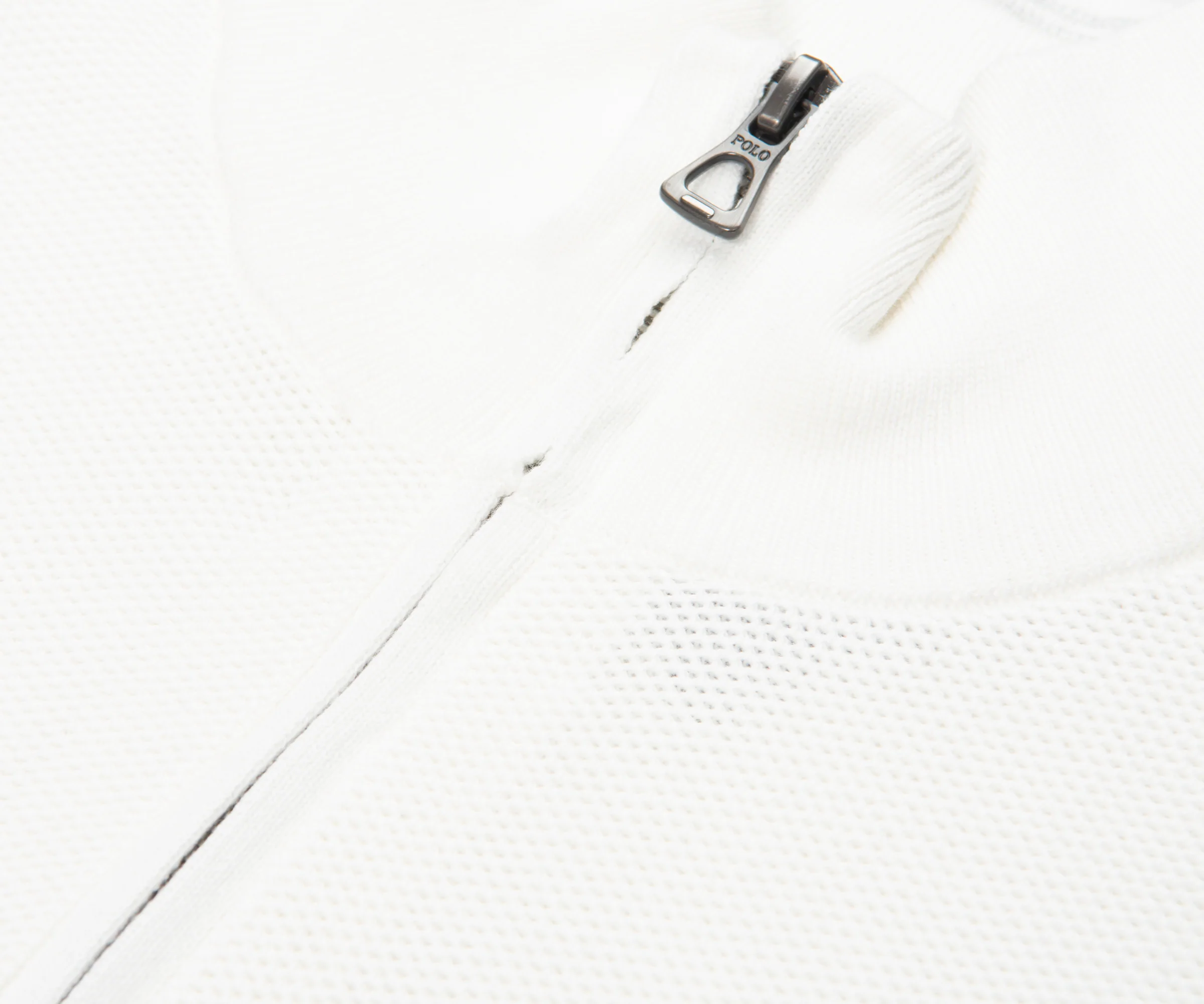 Ralph Lauren White Waffle Knit 1/4 Zip Sweater - Image 3