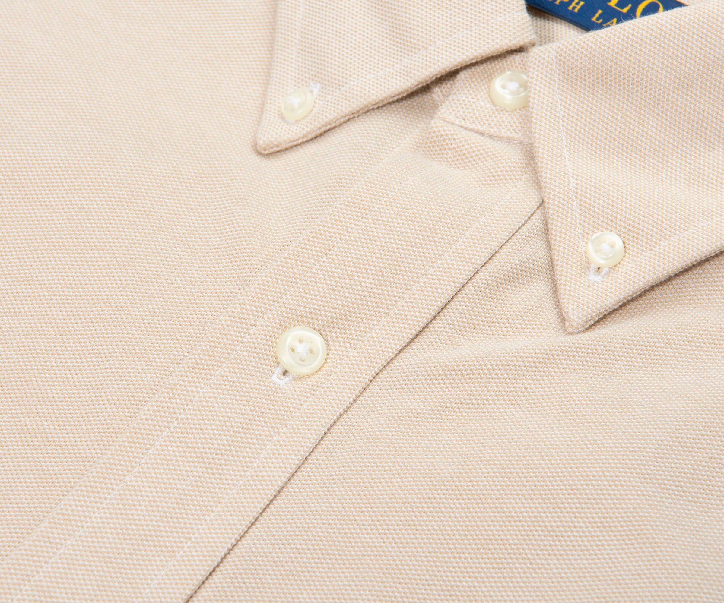 Ralph Lauren Beige Knit Oxford Shirt - Image 3