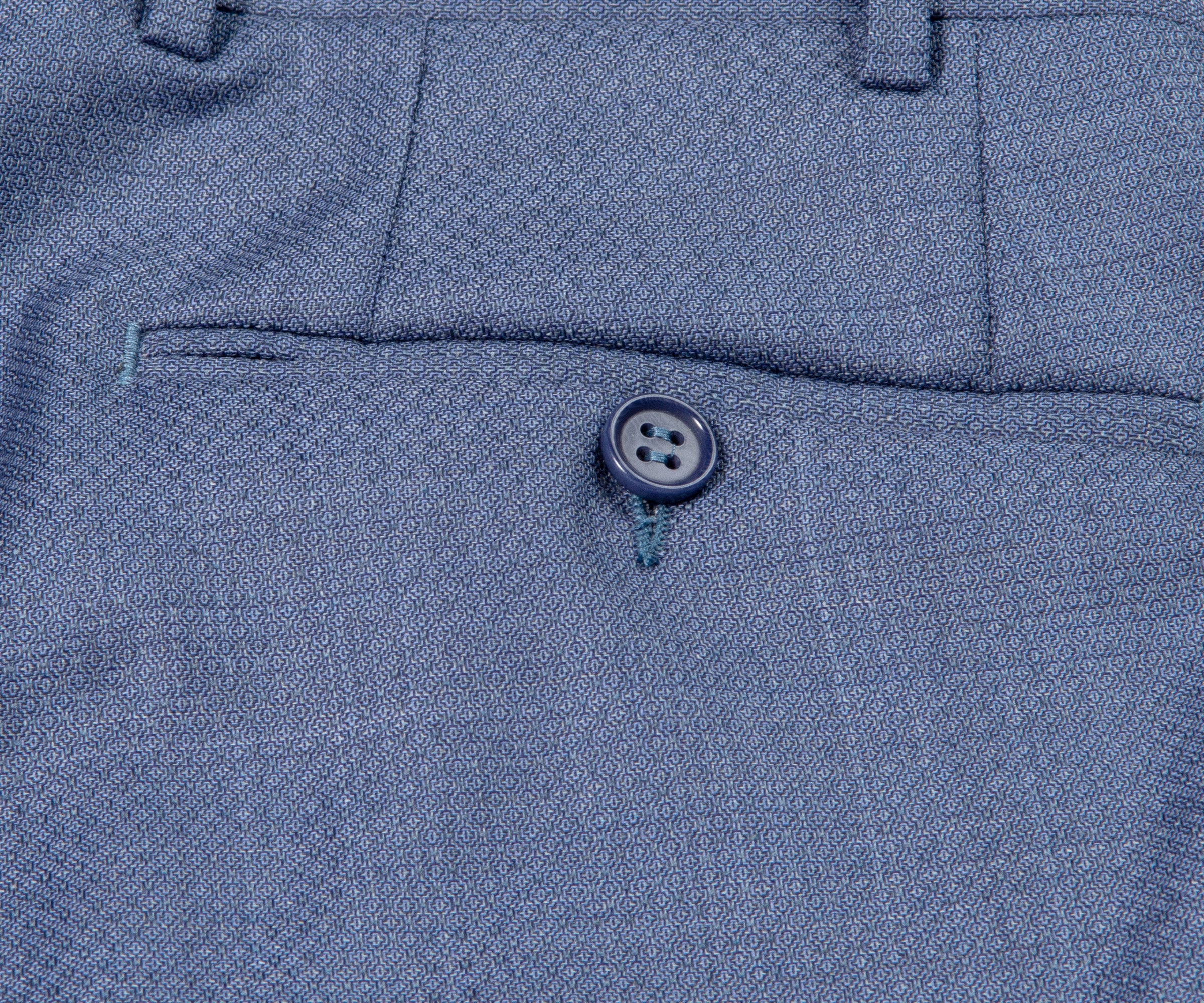 Canali Slim Fit Textured Wool 2 Button Suit Summer Blue - Image 6