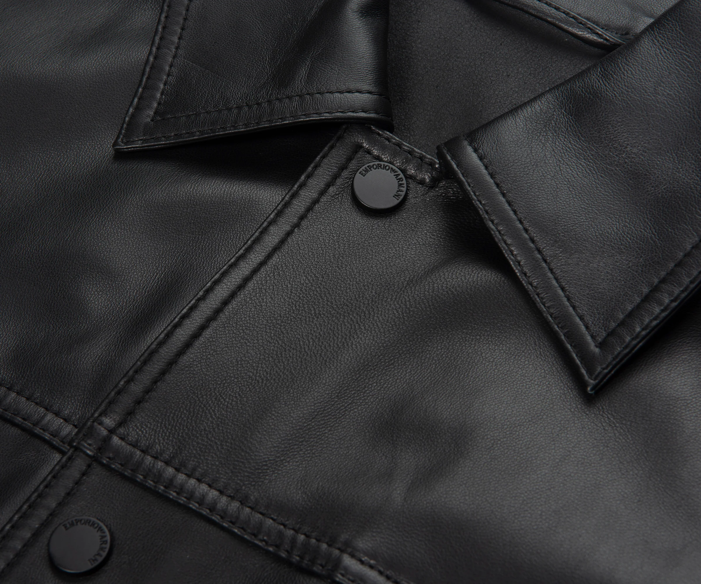 Armani Black Soft Leather 4 Pocket Jacket - Image 4