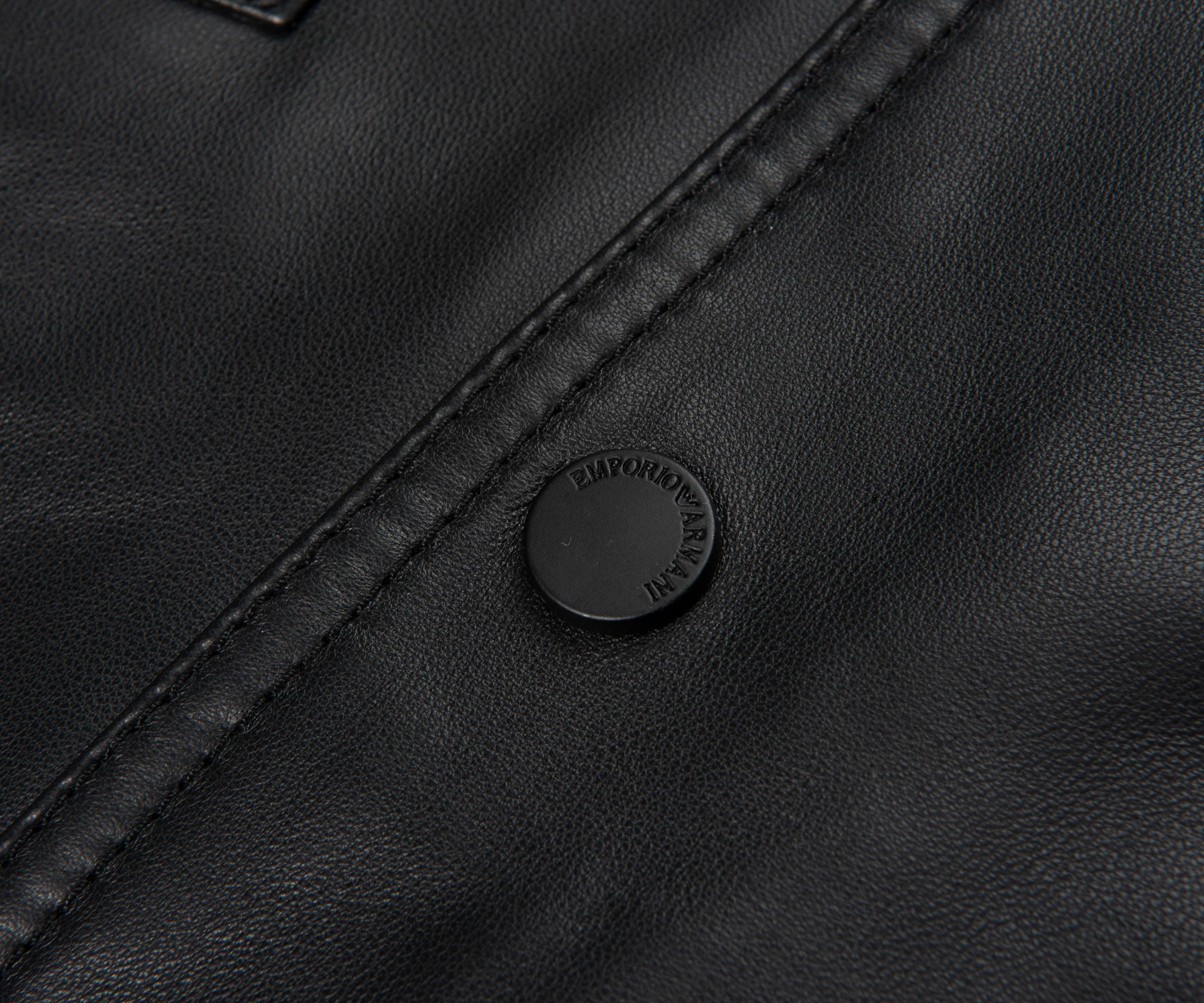 Armani Black Soft Leather 4 Pocket Jacket - Image 5